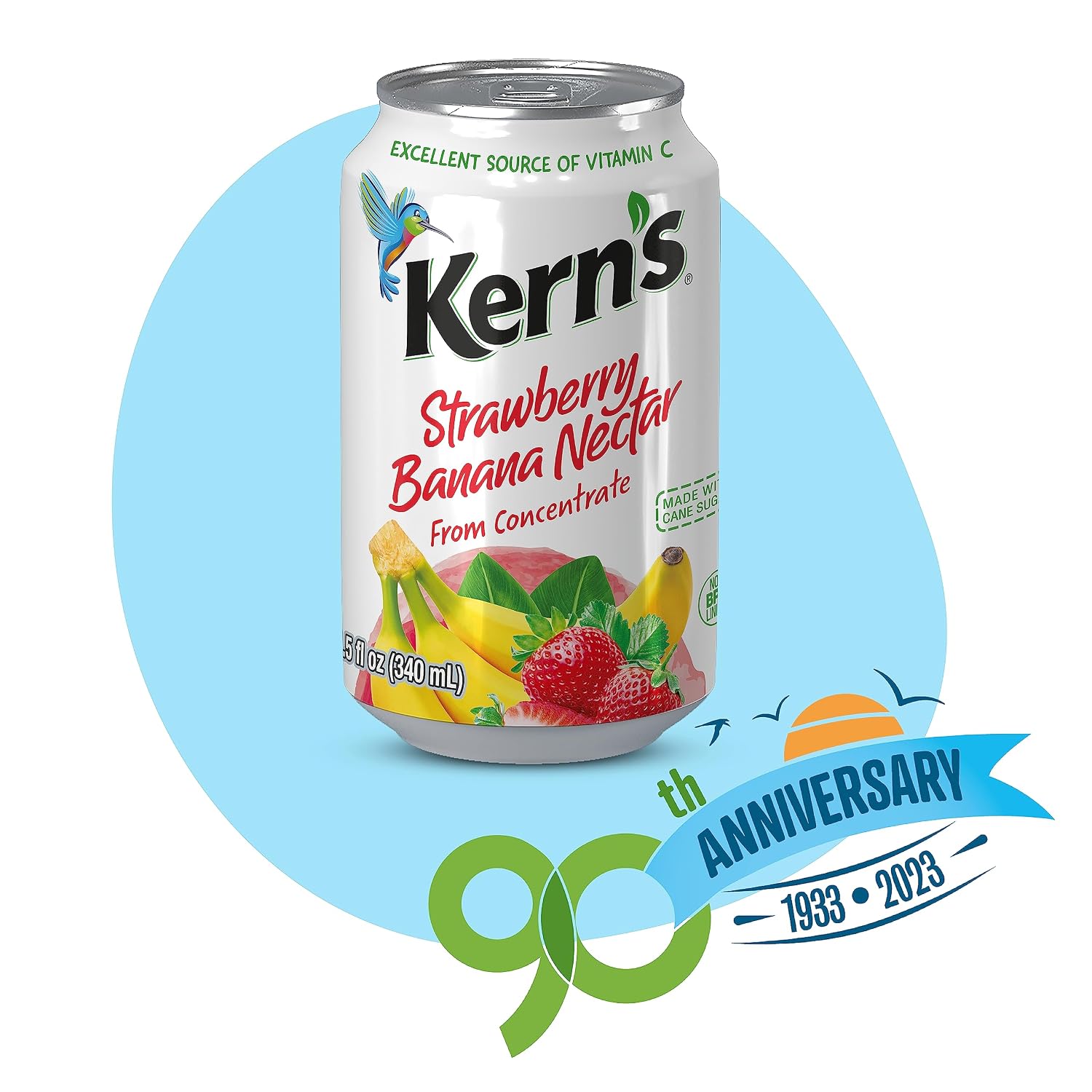 Kern’s Tropical Fruit Nectar Juice Variety Pack - Mango Nectar & Peach Juice - Made from Fruit Puree for Smoothie Mix, Cocktail Mixers & Kids Drinks - 11.5oz, 12 Pack Canned Drinks