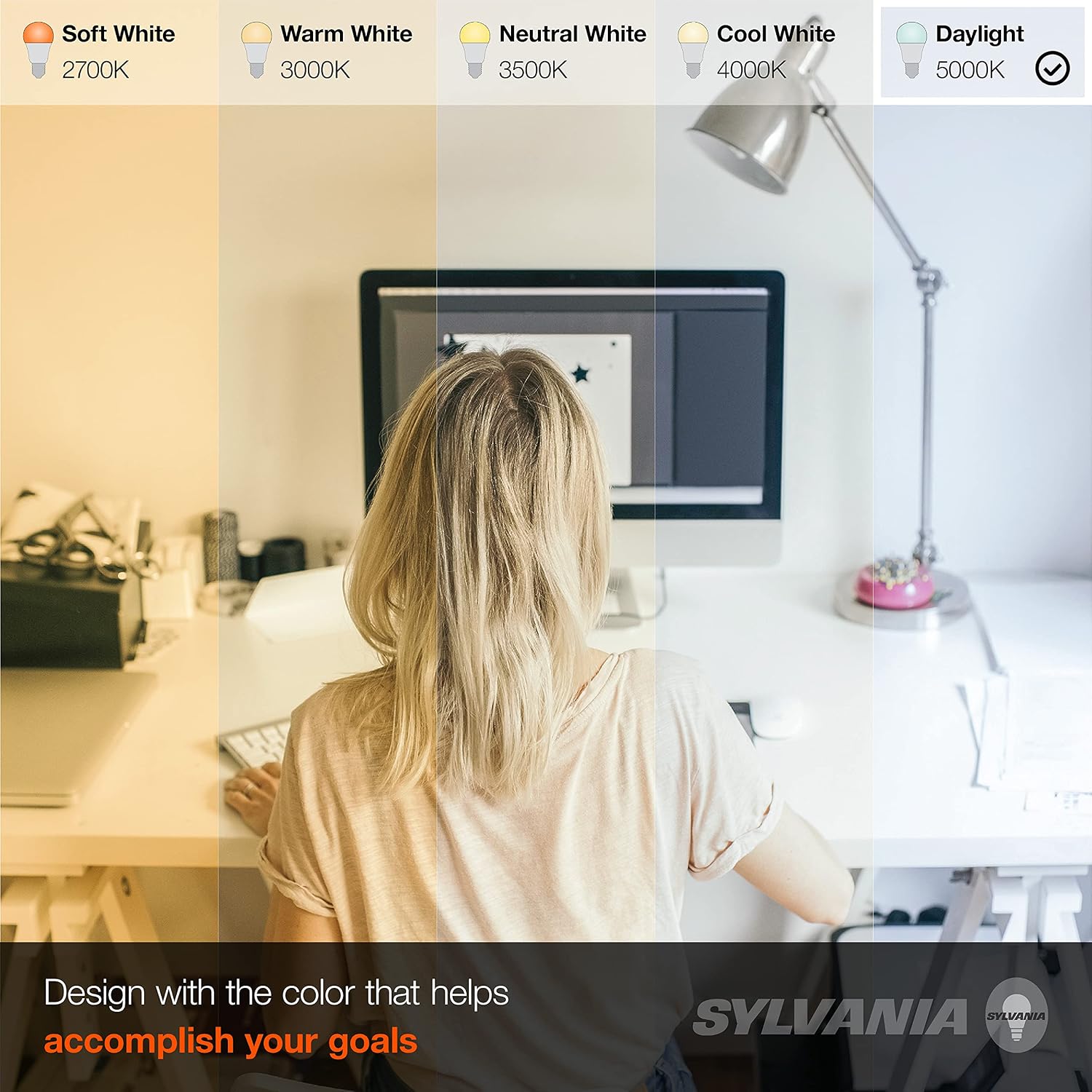 Sylvania LED A19 Light Bulb, 100W = 14W, Non-Dimmable, Frosted Finish, 1500 Lumens, 2700K, Soft White - 4 Pack (78101)