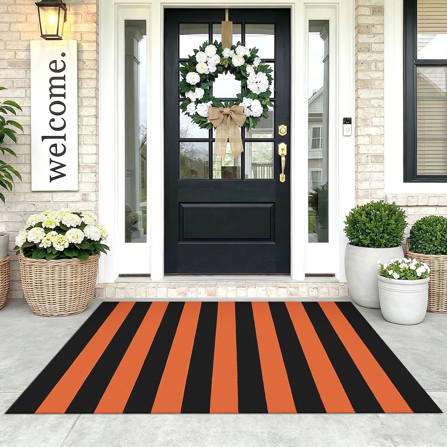 KOZYFLY Black and White Area Rug 3x5 Ft Washable