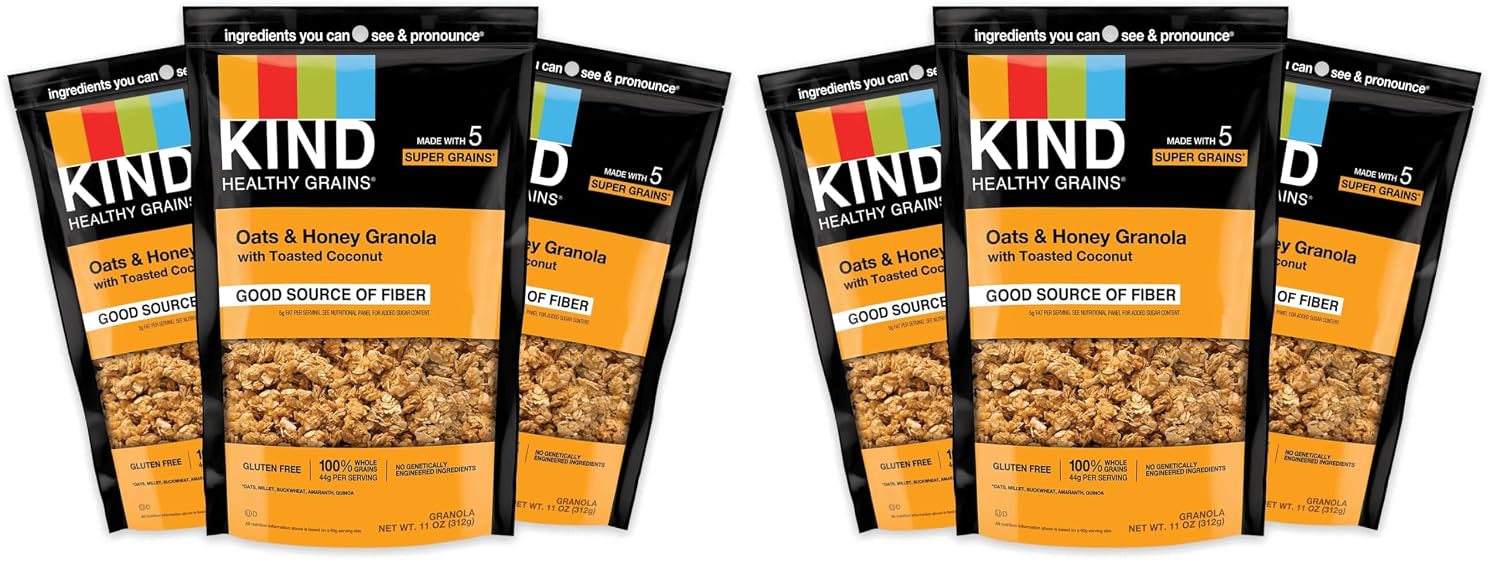 Kind Healthy Grains Granola, Dark Chocolate Clusters, Gluten Free, Healthy Snack Mix, 10g Protein, 11oz, 3 Count