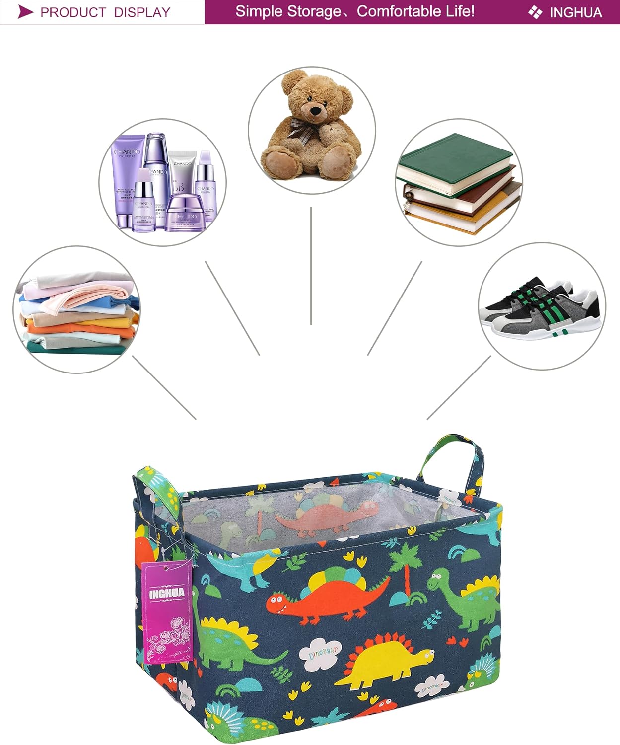 Rectangular Storage Basket Gift Bag Rec Spaceships