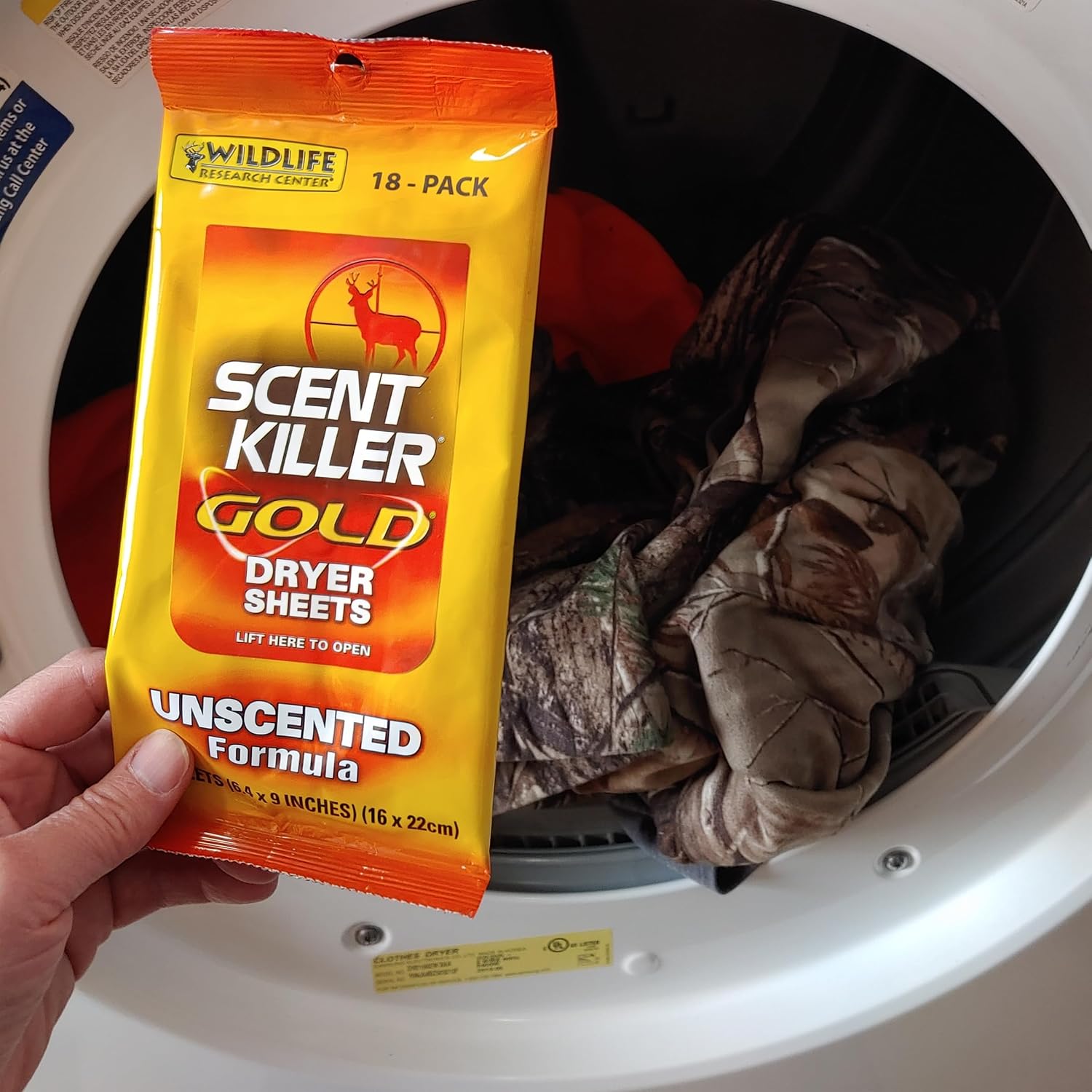 Wildlife Research Scent Killer Gold Dryer Sheets (Unscented) 18 Count (Pack of 1)