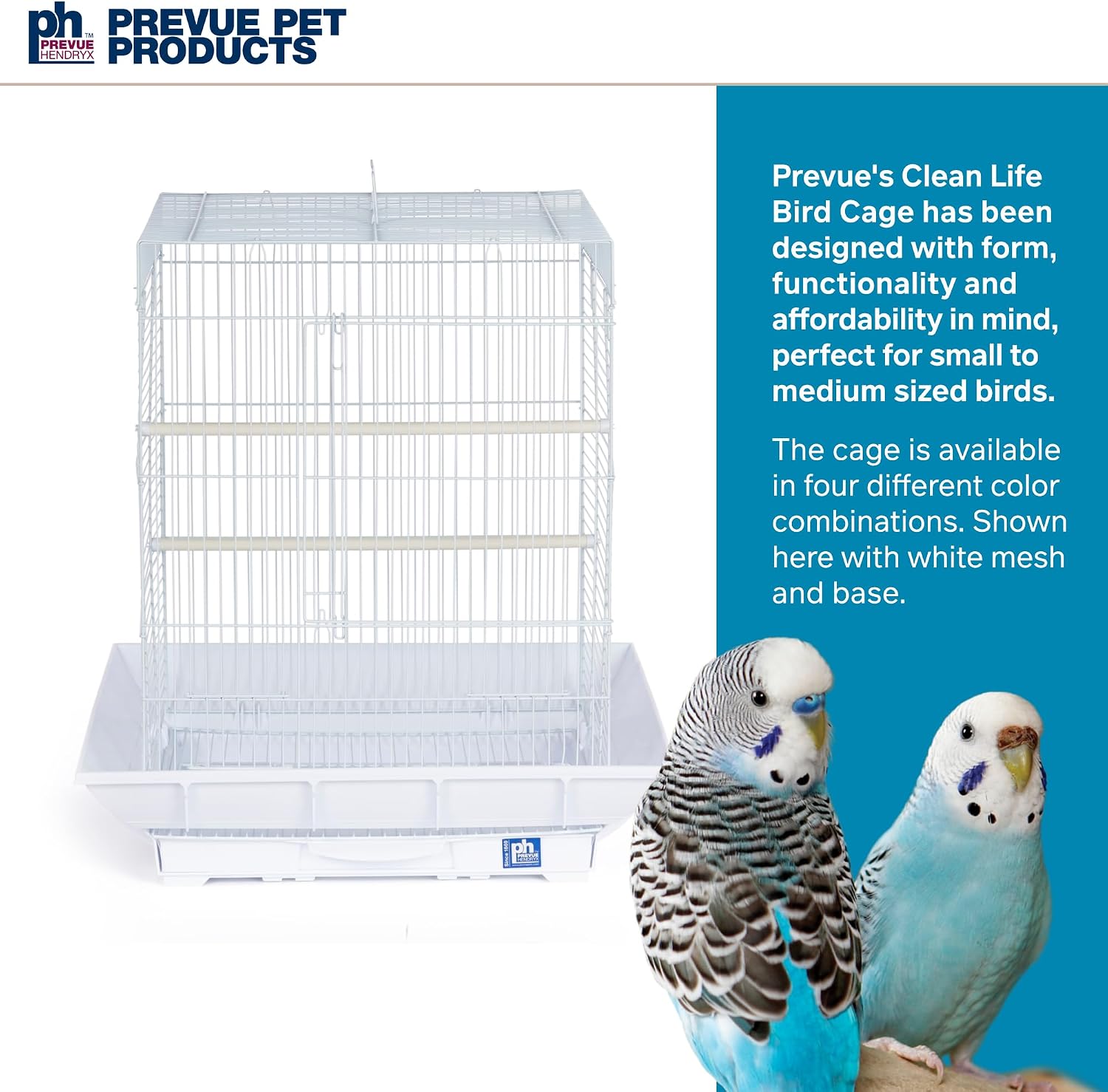 Prevue Hendryx SP850B/B Clean Life Cockatiel Cage, Black, 1/2"