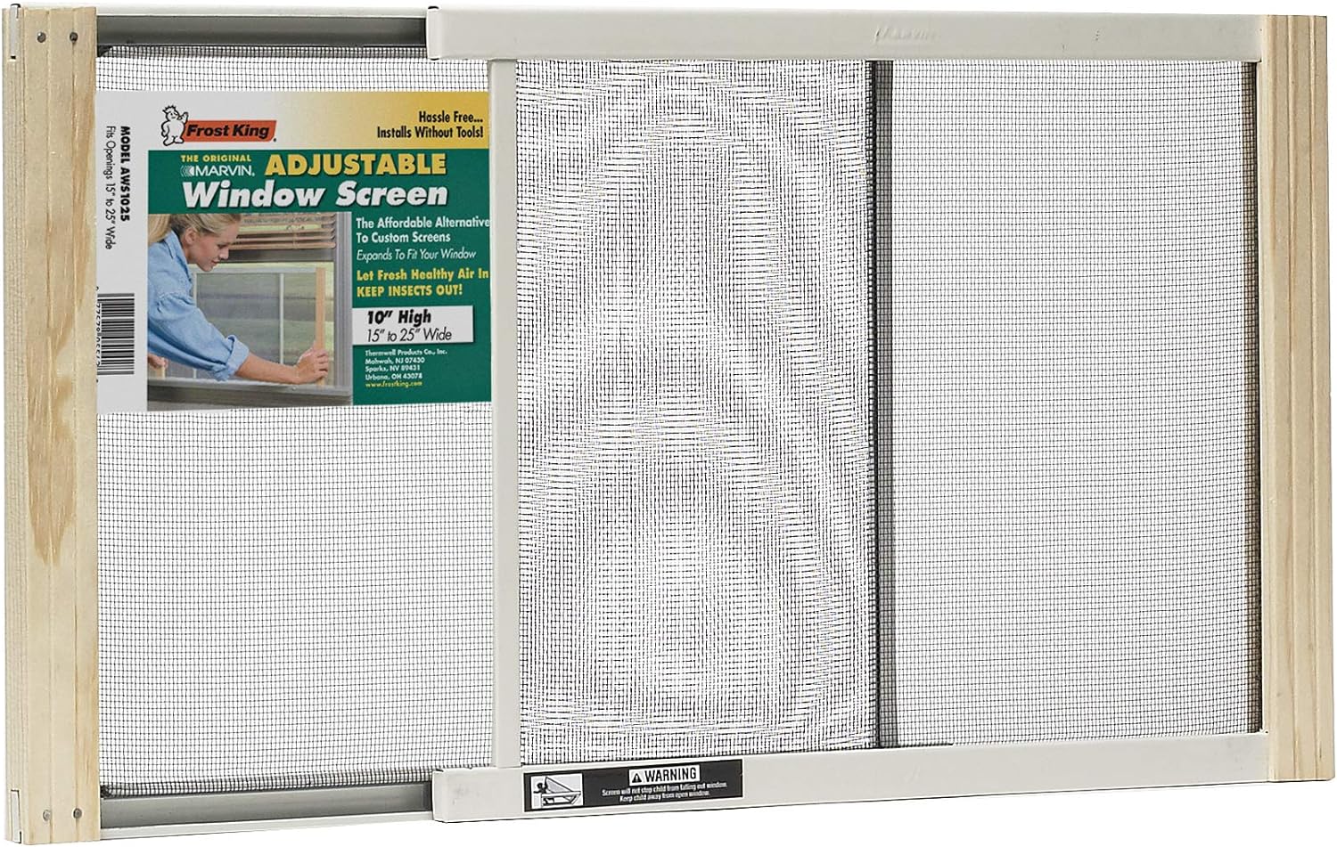 Frost King AWS1025 WB Marvin Adjustable Window Screen, 10" high, fits 15 - 25" wide