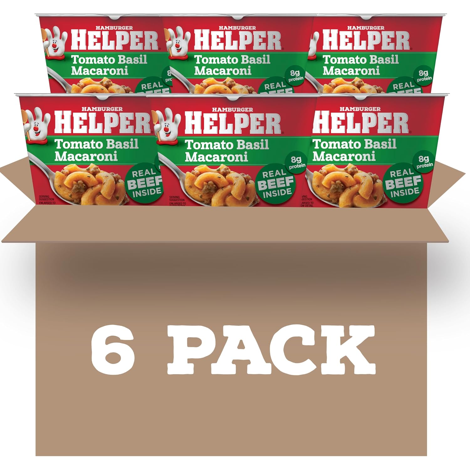 Hamburger Helper Beef Pasta Microwave Cup (2 oz - 6 Pack) No Artificial Flavors, Ready in 4 Minutes, Quick Meals for Midweek Dinners, Busy Evenings & Families On-the-Go