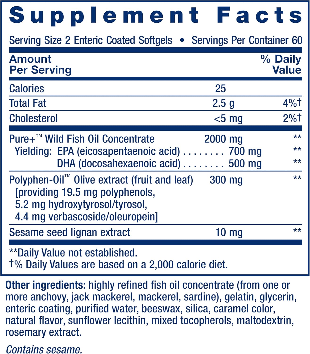 Life Extension Super Omega-3 EPA/DHA Fish Oil, Sesame Lignans & Olive Extract – Heart Health, Brain Health, Inflammation Health Support, Gluten-Free, Easy to Swallow, Non-GMO, 240 Softgels
