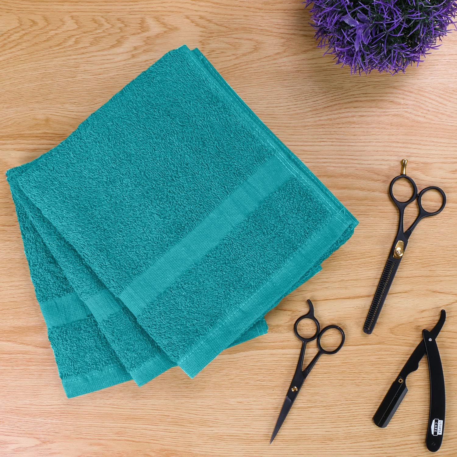 Utopia Towels Salon Towels, Pack of 24, 16x27 in, 100% Cotton, White | Highly Absorbent Lightweight Cotton Salon Towels for Hand, Gym & Beauty Care - Soft, Ideal for Spa & Home Hair Care