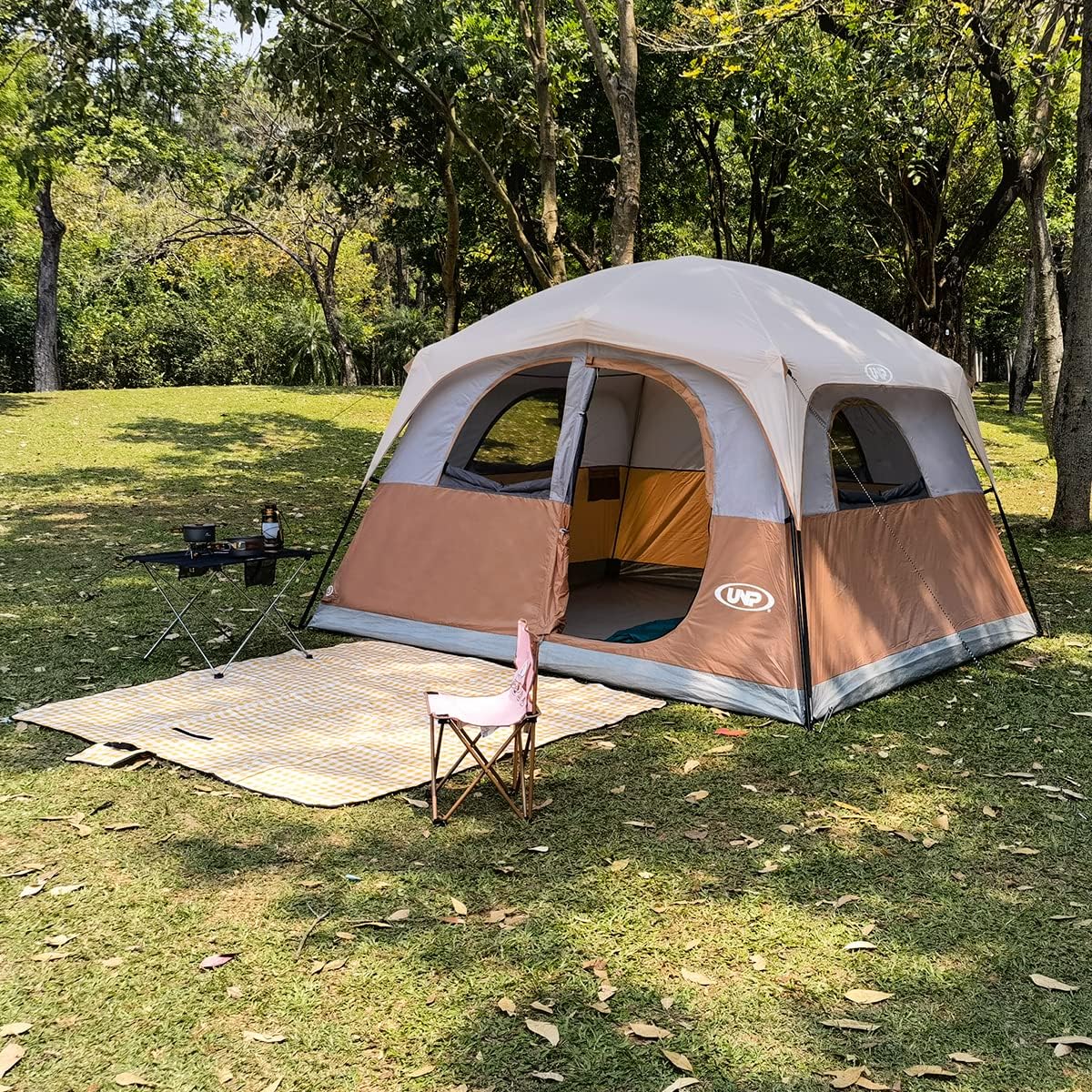 UNP 6 Person Tents for Camping Waterproof Family Cabin Tent with Rainfly