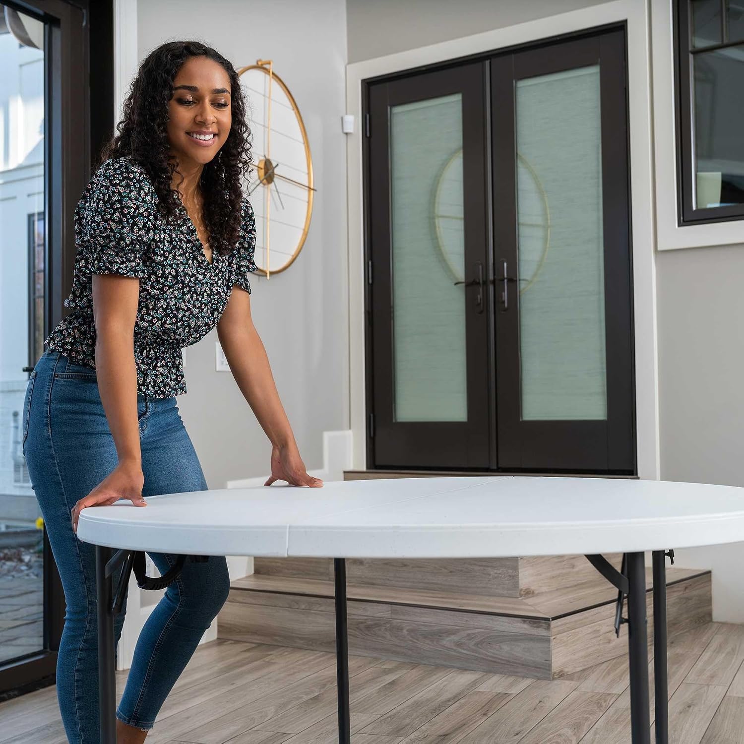 LIFETIME Light Commercial Fold-in-Half Round Table, 4-Foot