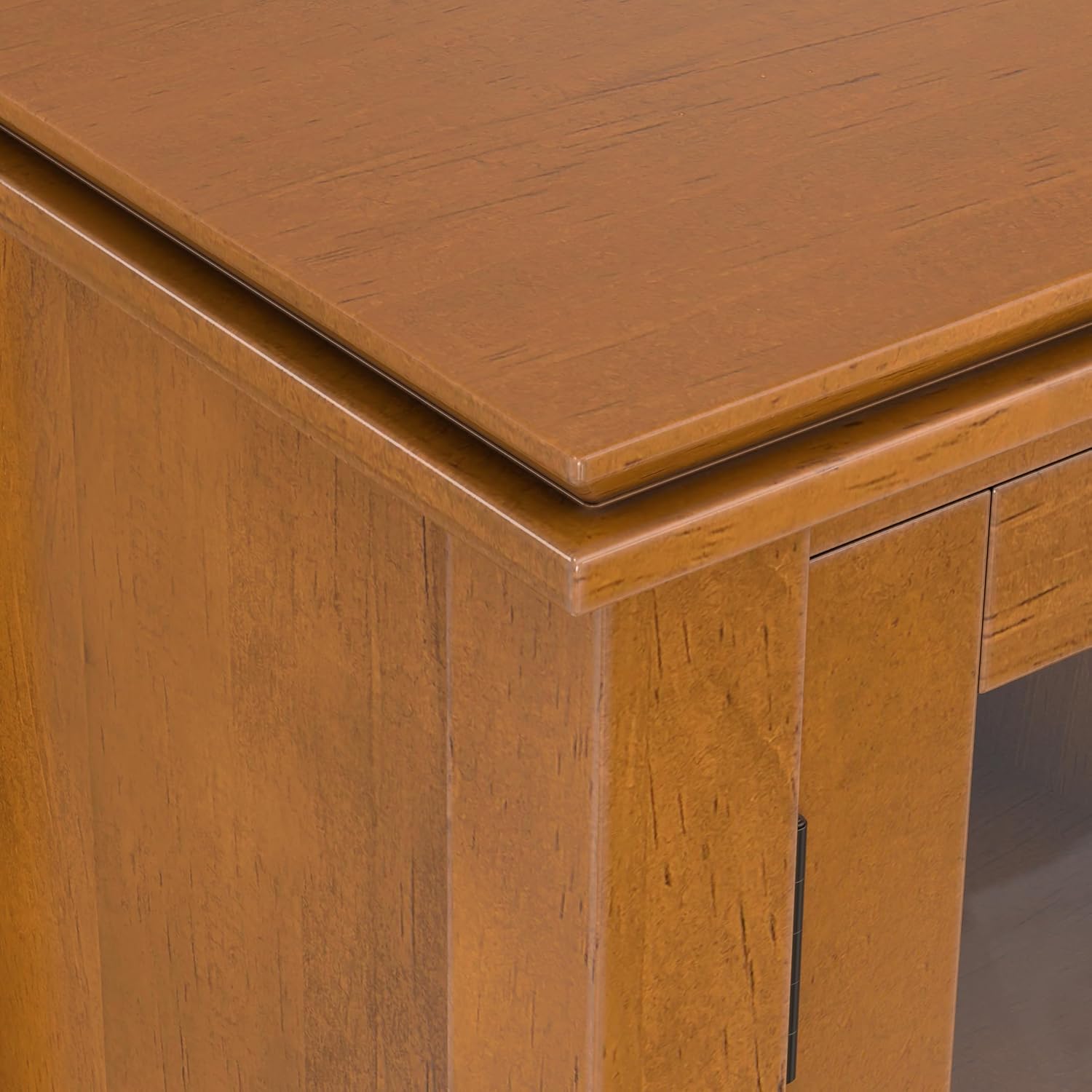 SIMPLIHOME Artisan 30" Wide Solid Wood Cabinet in Russet Brown