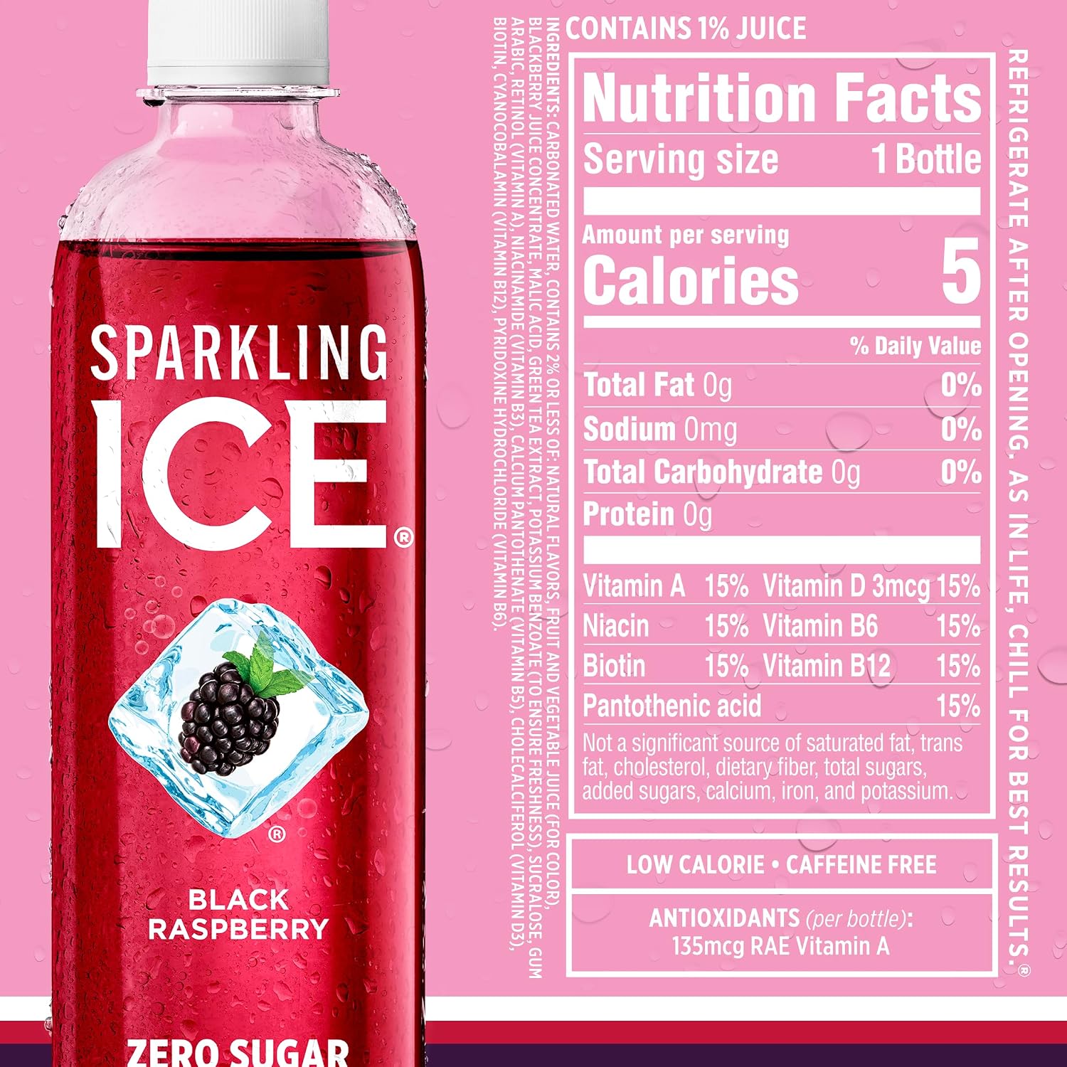 Sparkling Ice Purple Variety Pack, Flavored Water, Zero Sugar, with Vitamins and Antioxidants, 17 fl oz, 12 count (Black Raspberry, Cherry Limeade, Orange Mango, Kiwi Strawberry)