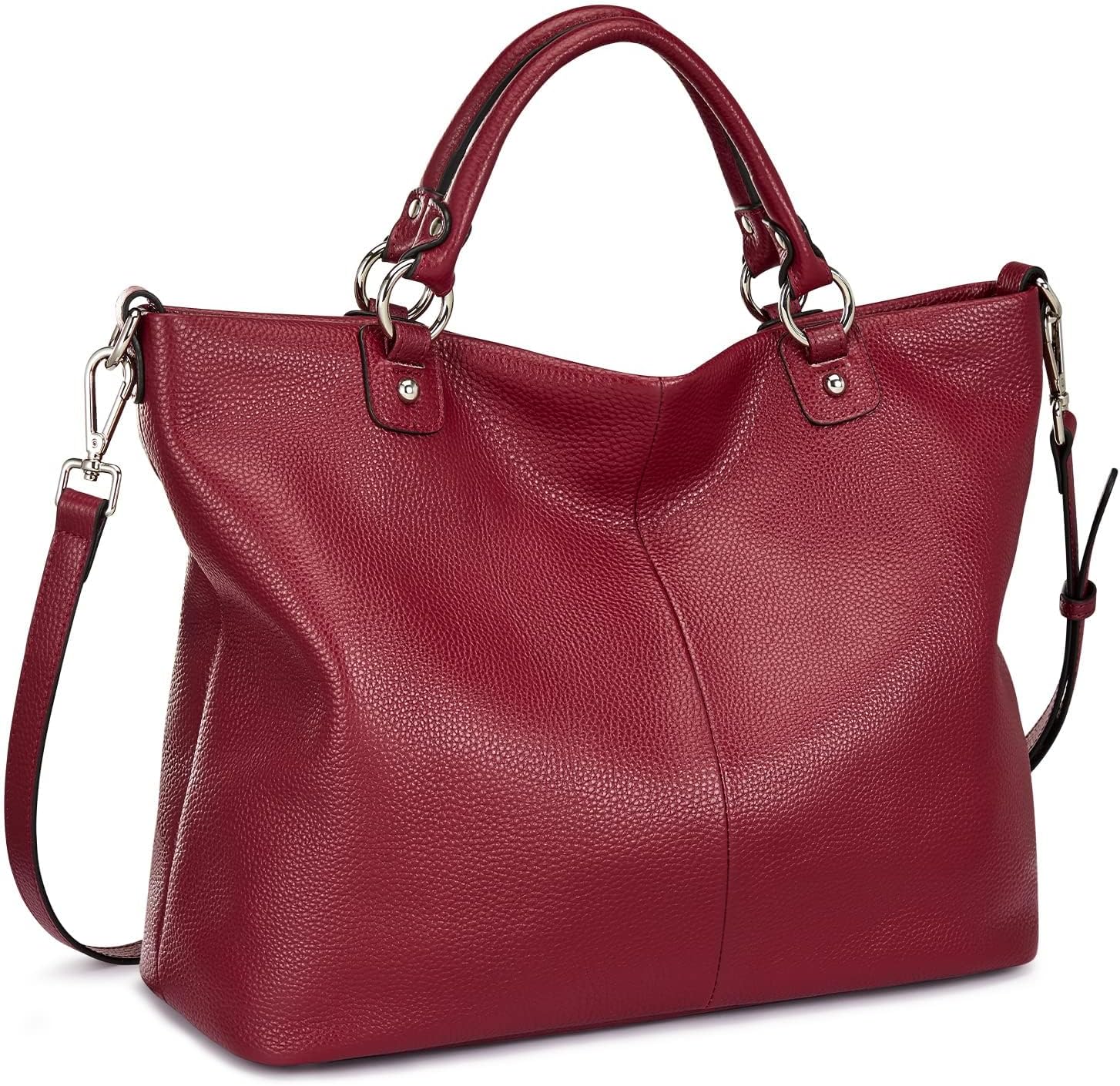 Kattee Genuine Leather Tote Purse for Women, Top Handle Satchel | Soft genuine leather tote with roomy storage and versatile carry for work, shopping, and travel.