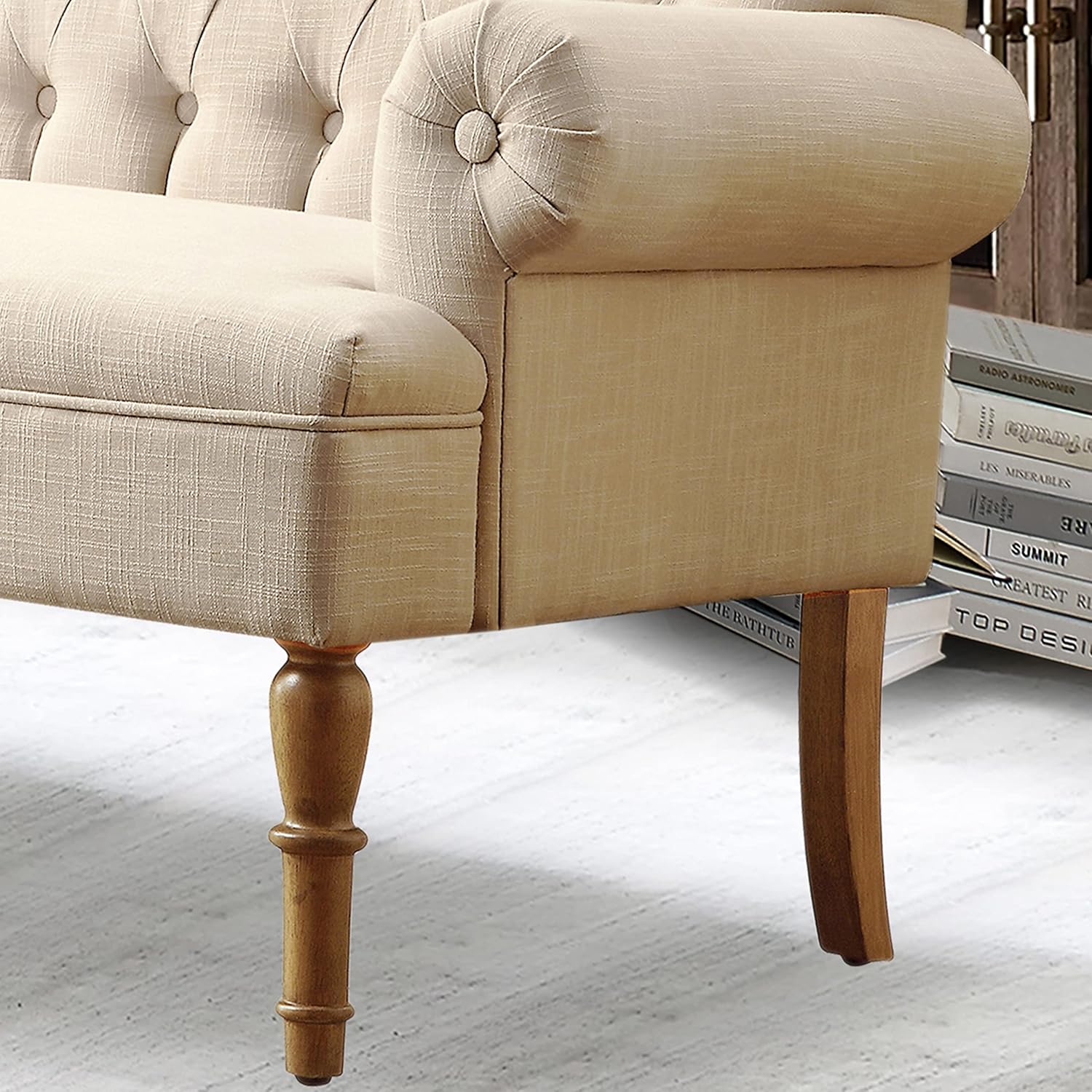 Rosevera Loveseat Sofa for Living Room - Linen, Warm Beige