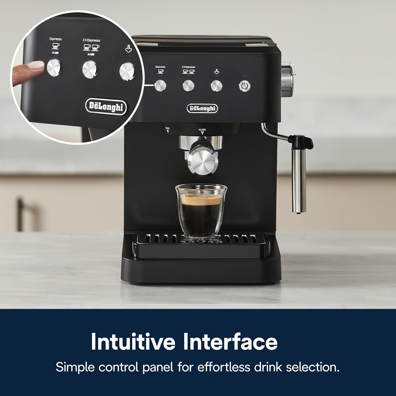 De'Longhi Stilosa Compact Manual Espresso Machine, Manual Milk Frother