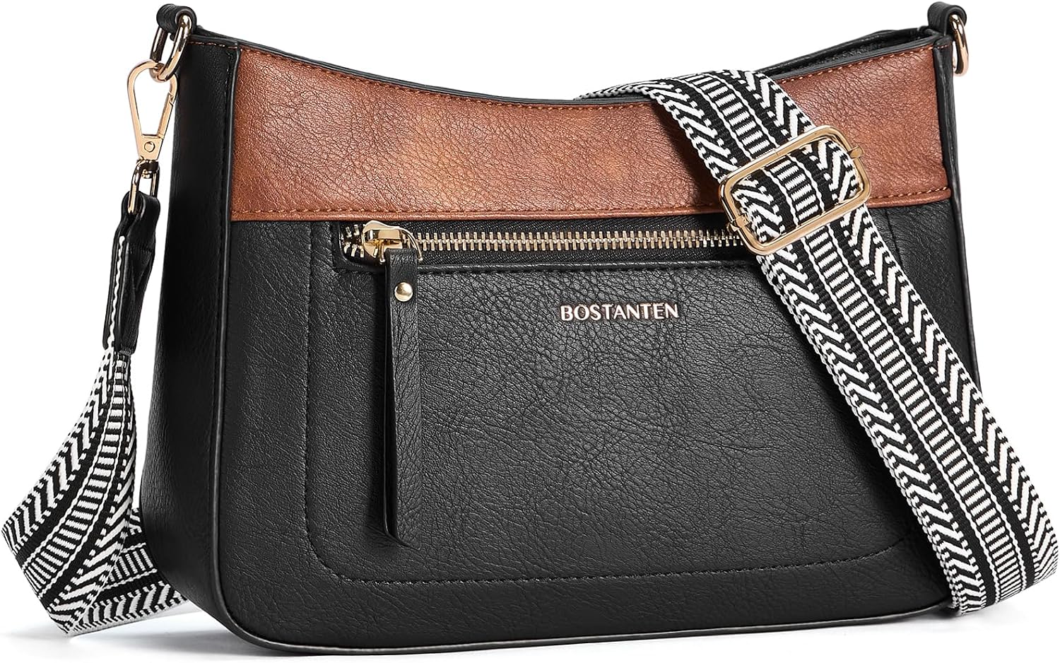 BOSTANTEN Crossbody Purses for Women Medium Shoulder Bag Quilted Handbags with Zipper Pocket