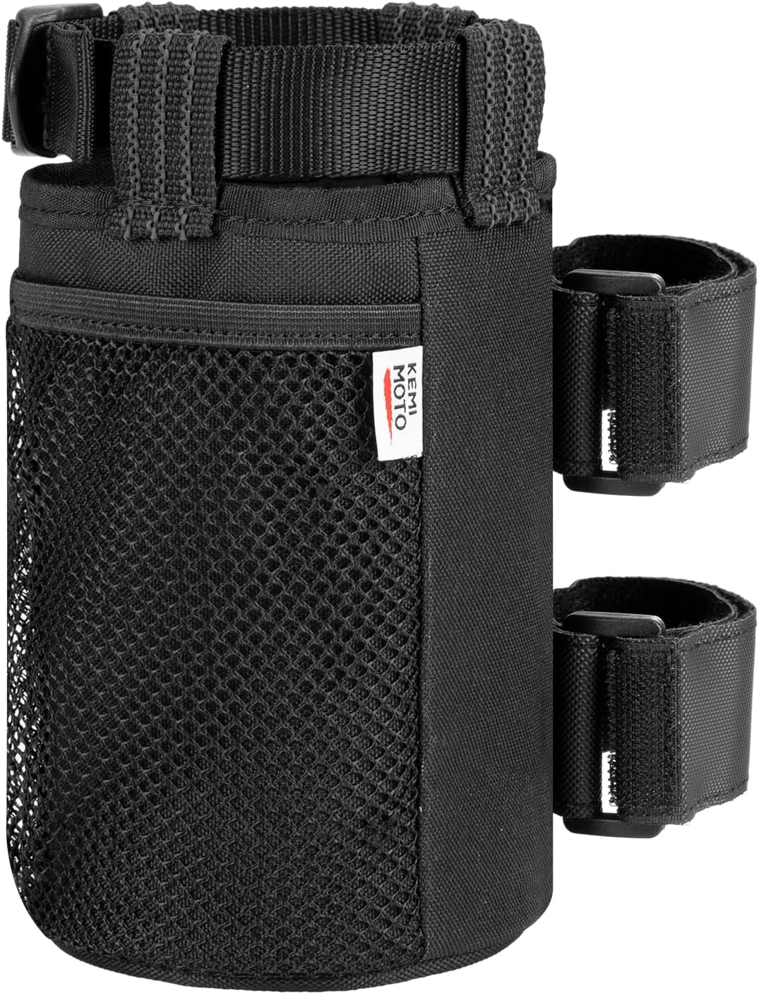 KEMIMOTO 2 Pack Cup Holder, Roll Bar Cup Holder for UTVs | Fit for Wheelchair Scooter Walker Rollator Bike Golf Cart Boat with Mesh Pockets and Sticky Straps