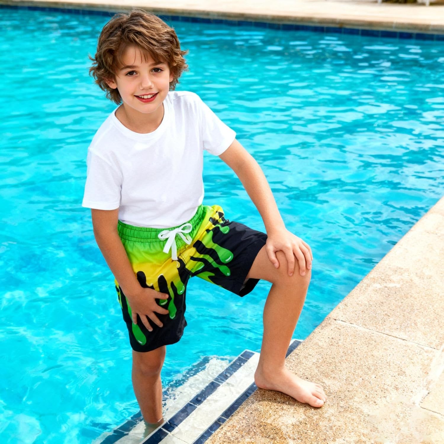 BFUSTYLE Boys Swim Trunks Mesh Lining Kids Bathing Suit 5-14 Years Shorts