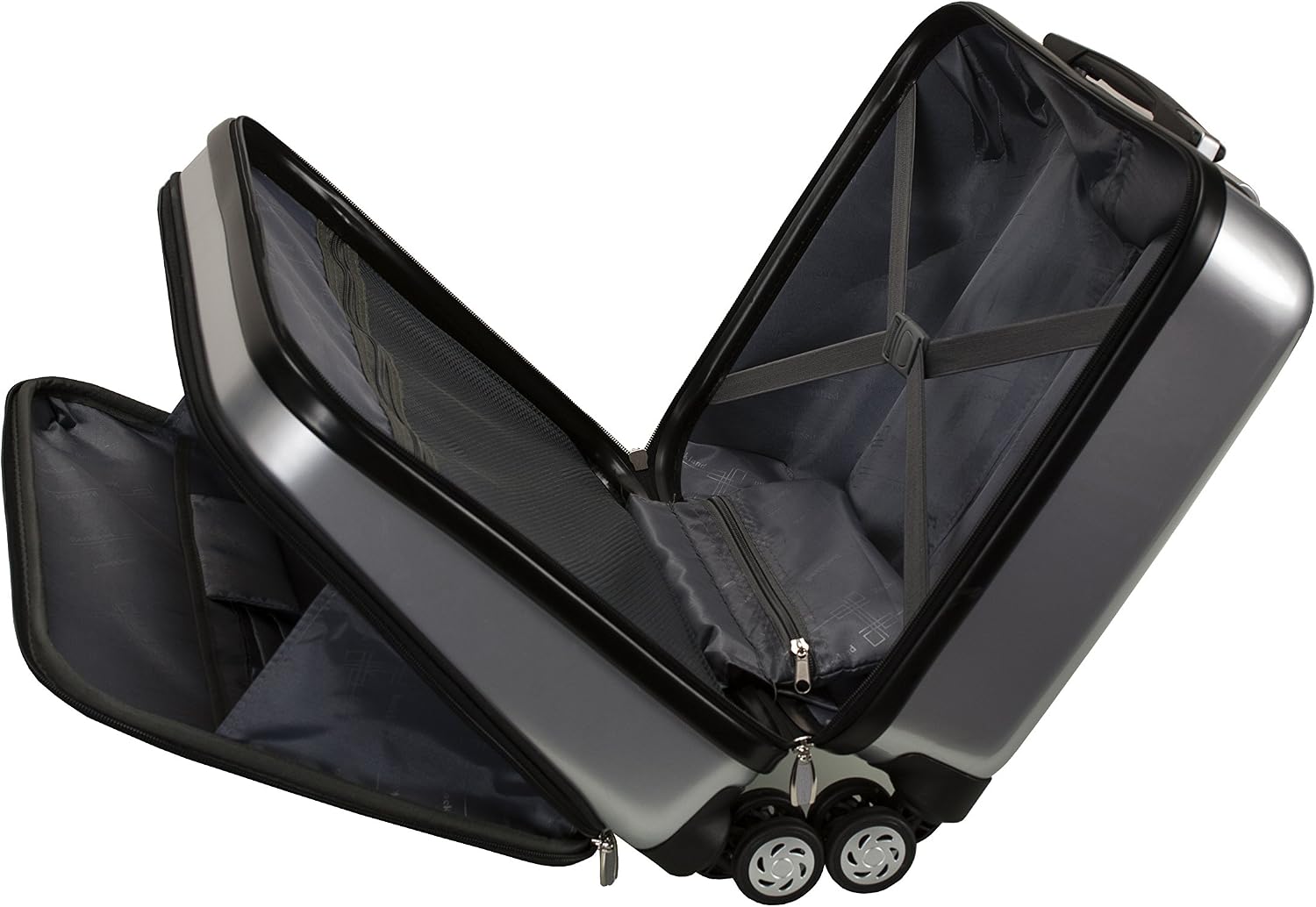 Rockland Revolution Hardside Rolling Computer Case, Carry-On, Silver