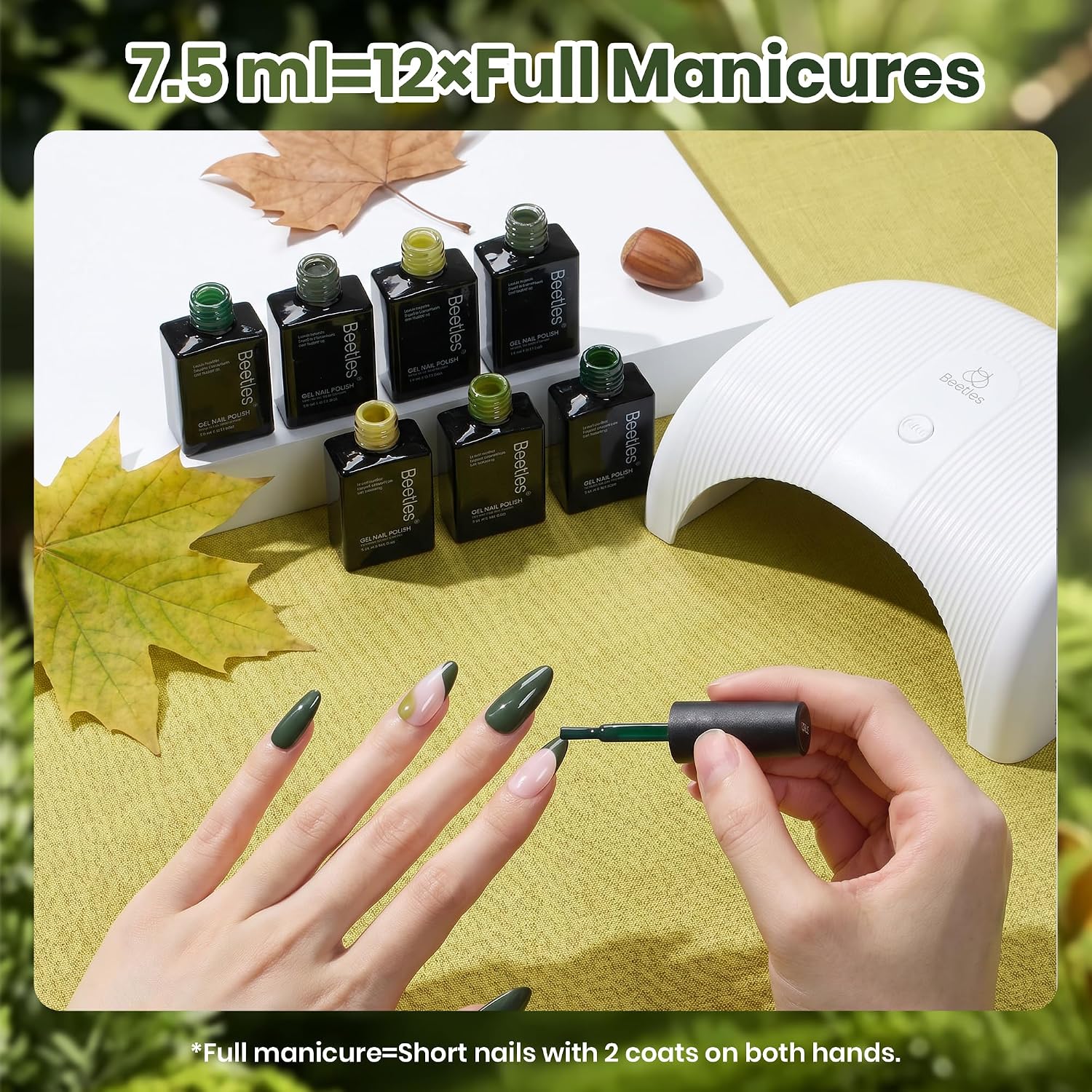Beetles Green Gel Polish Set, 6 Colors Misty Forest Collection
