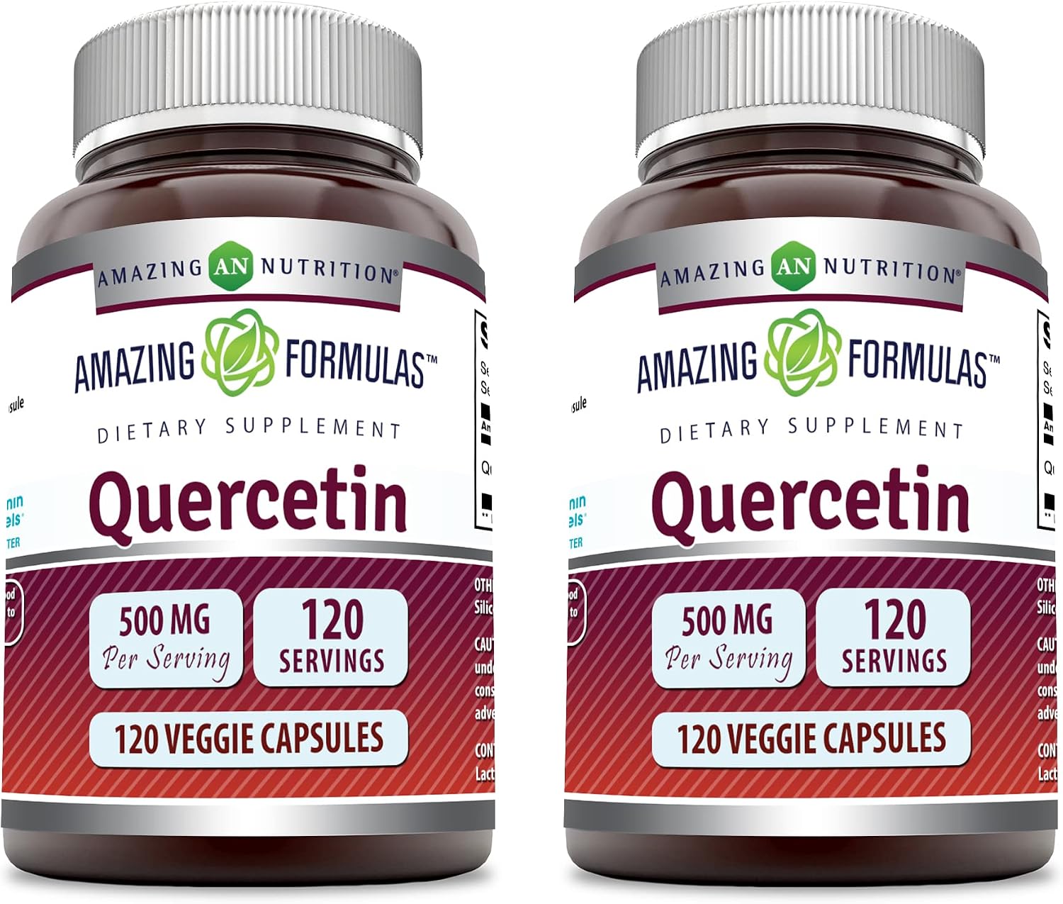 Amazing Formulas Quercetin 500mg 120 Veggie Capsules Supplement - Non-GMO - Gluten Free - Supports Overall Health & Well Being