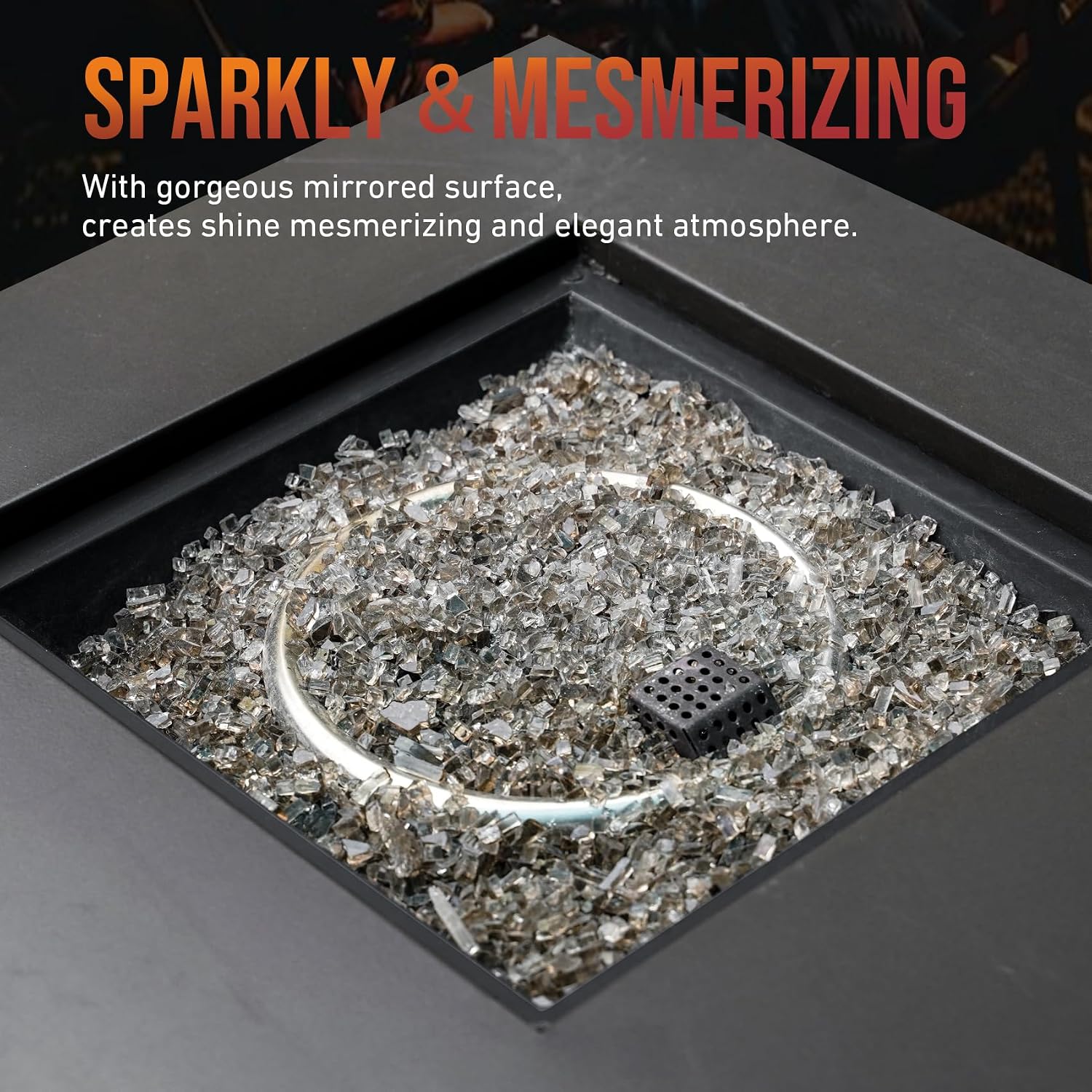 Skyflame 1/4" Pacific Blue Regular Fire Glass for Fire Pit Fireplace