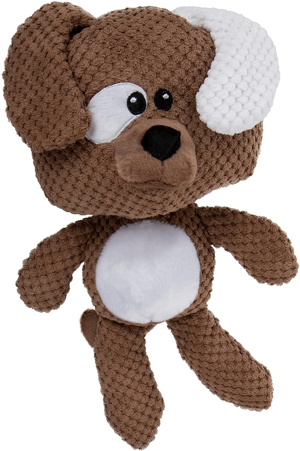 goDog Checkers Just for Me Skinny Cow Squeaky Plush Dog Toy, Chew Guard Technology - White, Mini
