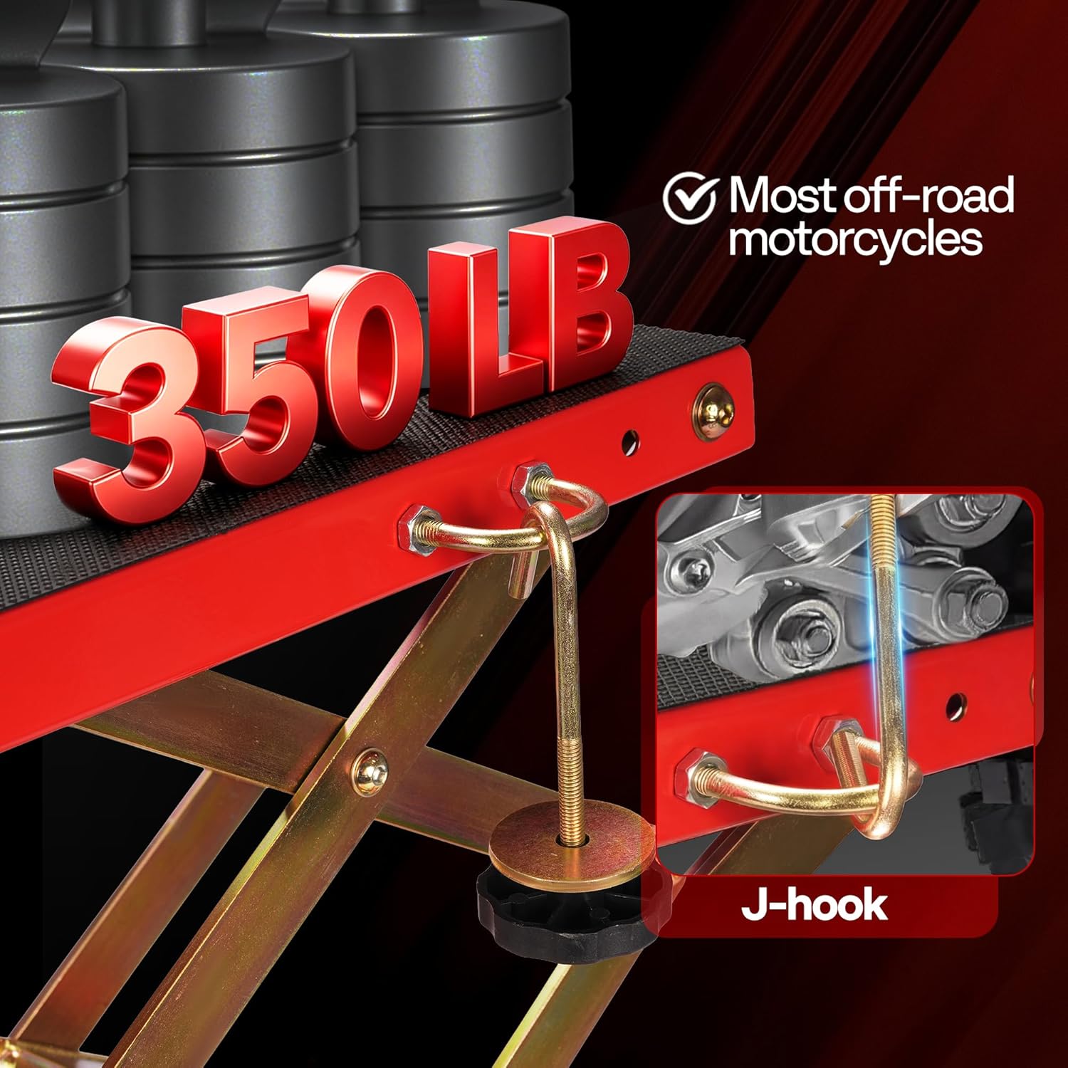 VIVOHOME 350 Lbs Heavy Duty Hydraulic Motorcycle Lift Jack