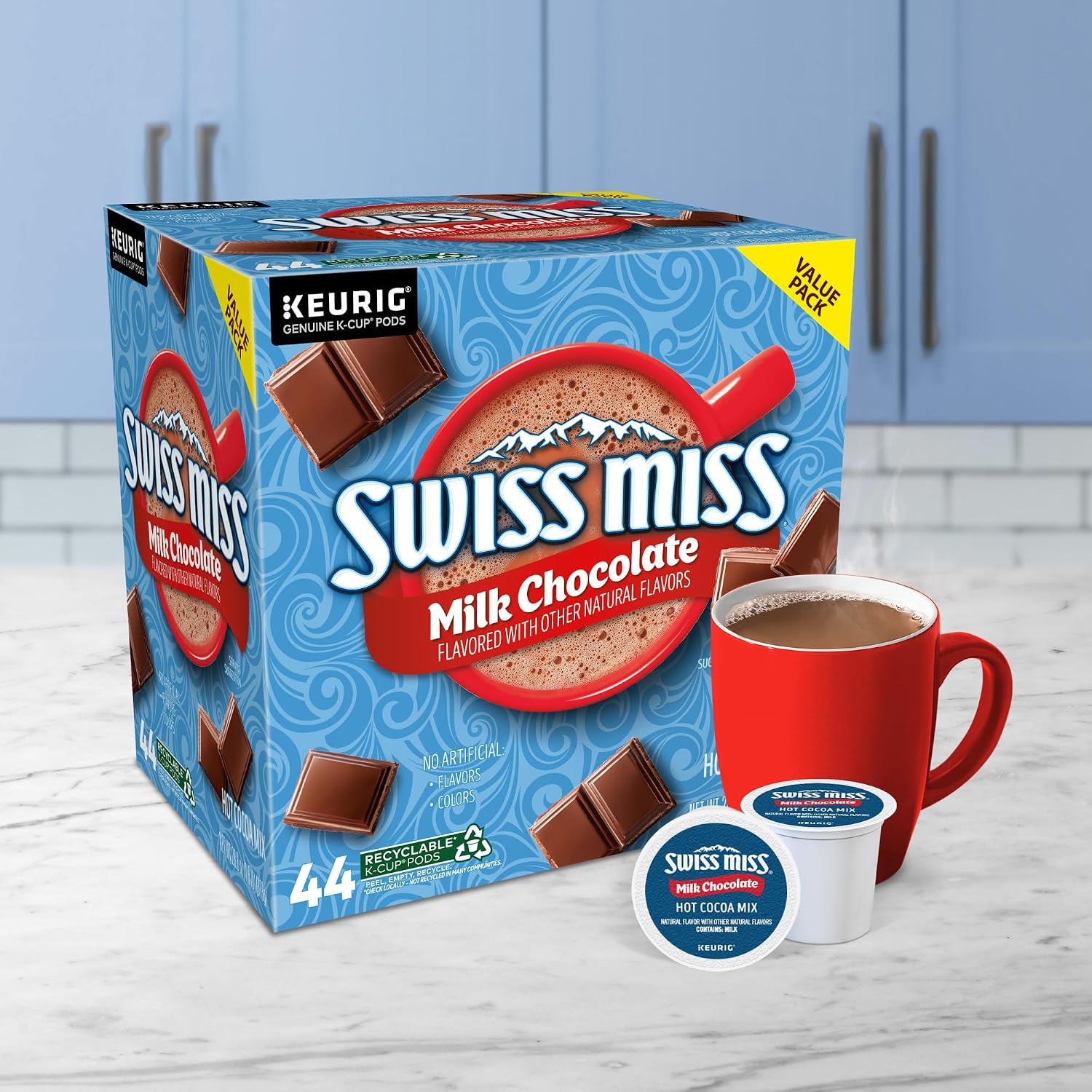 Swiss Miss Milk Chocolate Hot Cocoa Keurig Single-Serve K Cup Pods, 28 Count