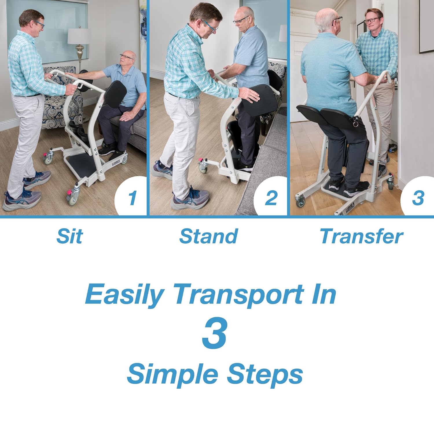 Lumex LF1600 Stand Assist, Sit to Stand Patient Lift for Elderly Seniors, Chair Transfer & Standing Support Aid
