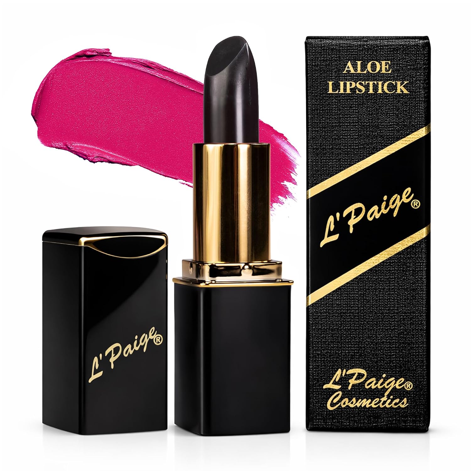 L’Paige Rosy Pearl Lipstick | Sheer Neutral Rose Lip Color | Aloe Vera Moisturizing Formula | Long-Lasting Hydrating Finish | Soft Silvery Pink Shade L56