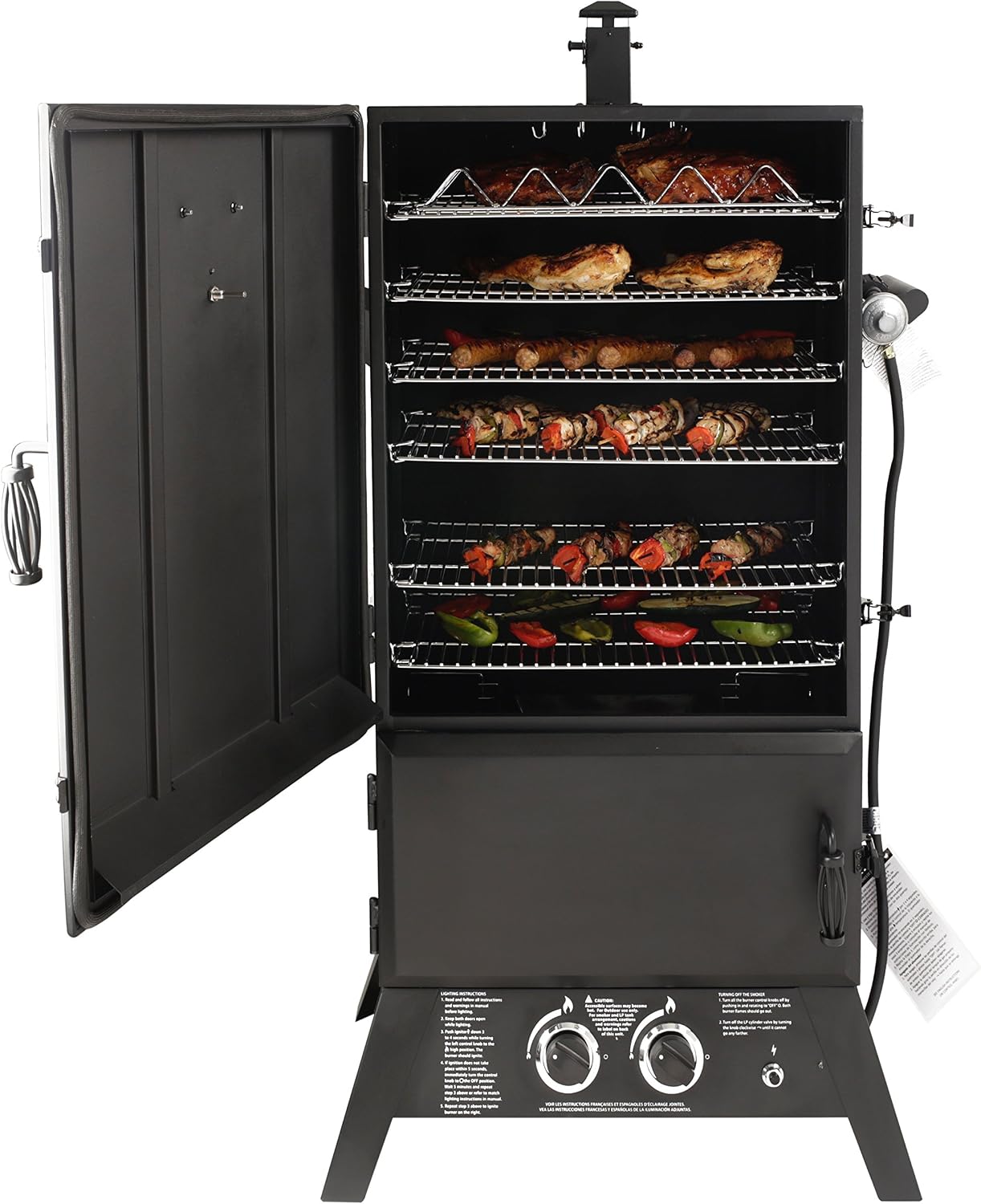 Dyna-Glo DGY784BDP 36" Vertical LP Gas Smoker, Black powder coat