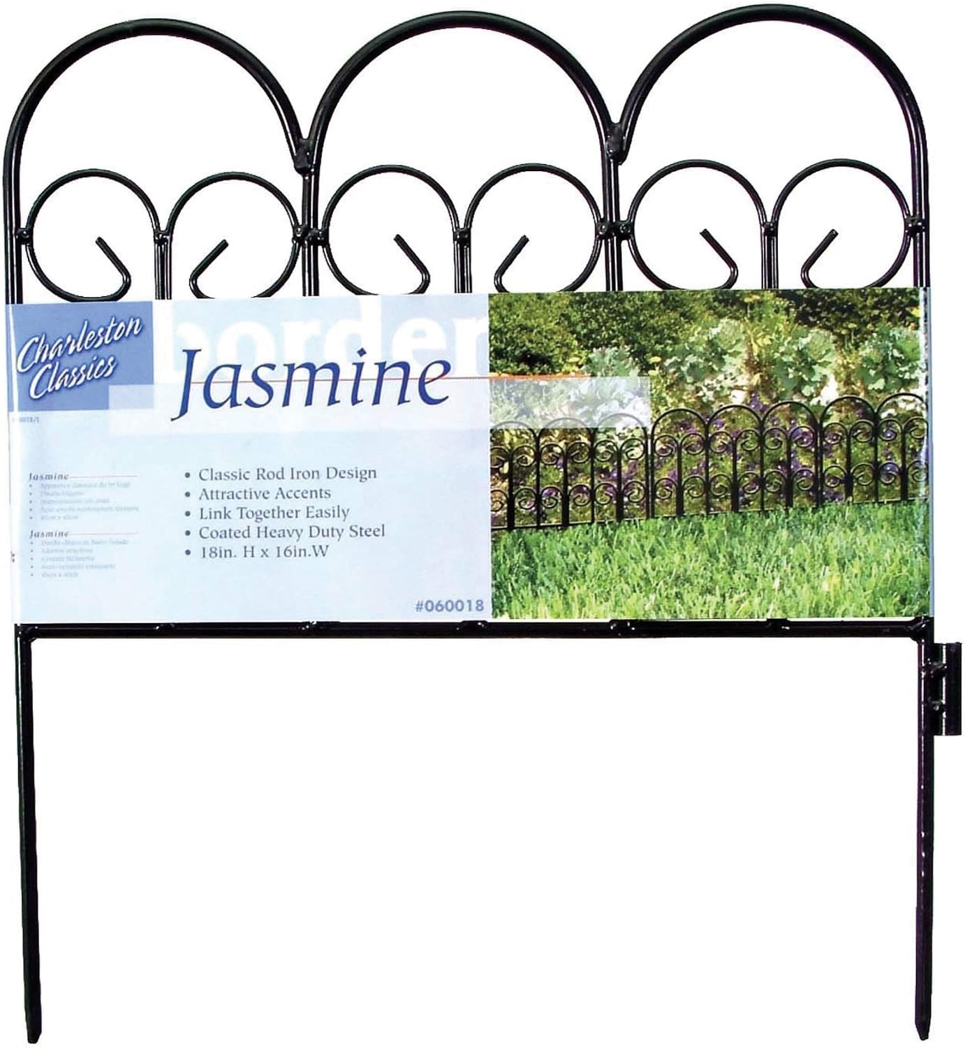 Origin Point Jasmine Classic Decorative Steel Landscape Border Fence Section