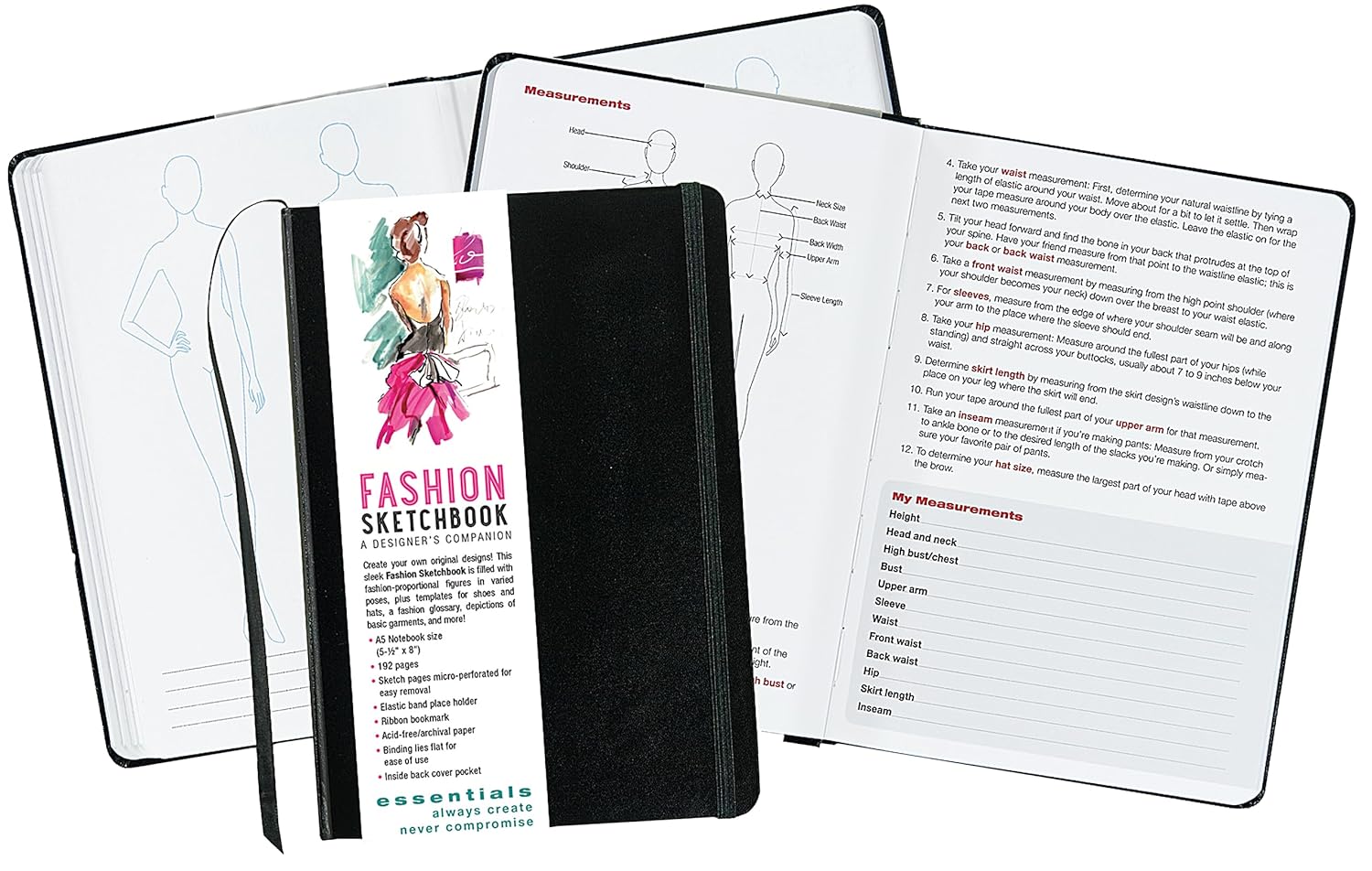 Essentials Fashion Sketchbook (366 Figure Templates to create your own designs!) Fashion Sketchpad