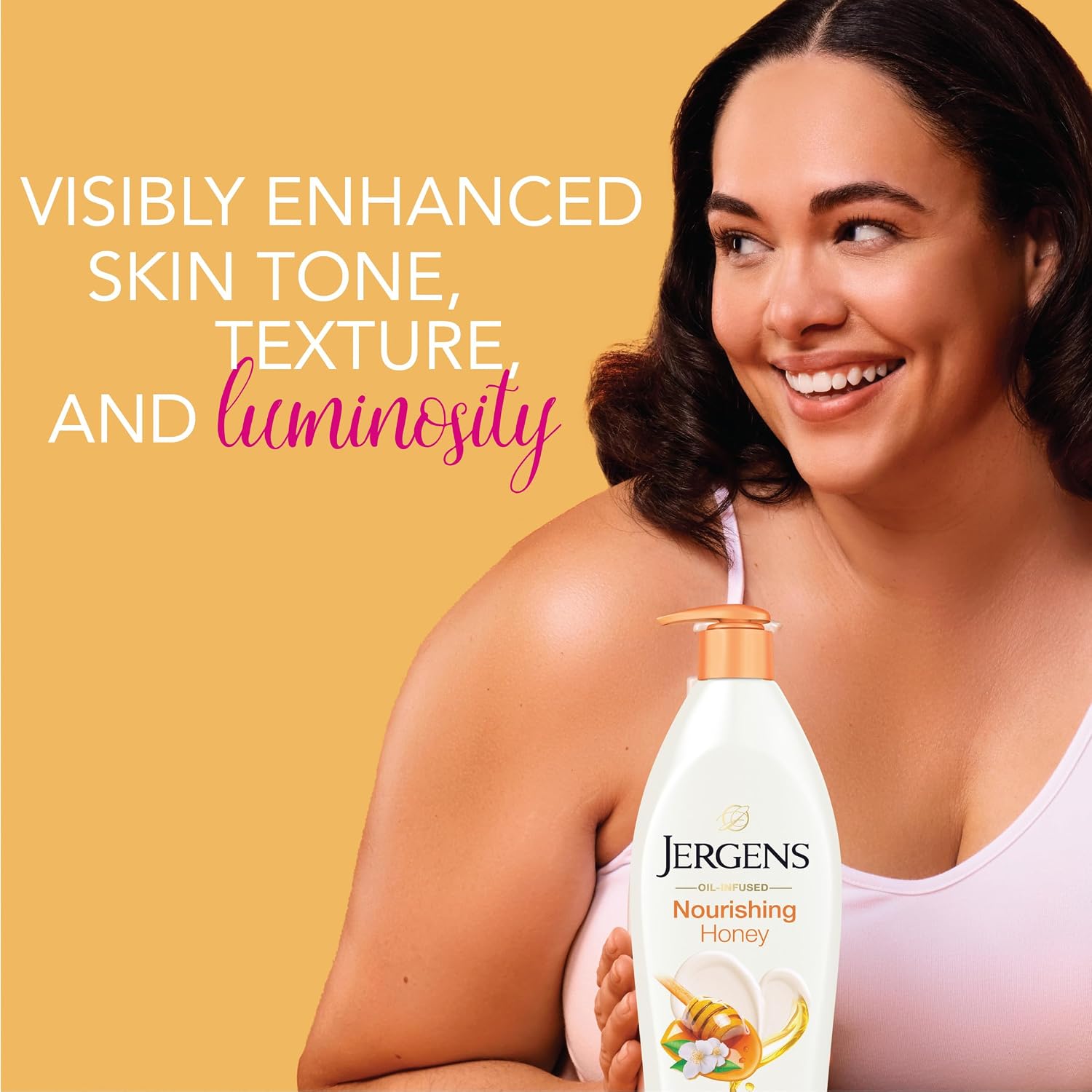 Jergens Nourishing Honey Lotion For Dry Skin, 16.8 fl oz, 4 Pack | Orange Blossom Essence, Nourishing Honey, Long-Lasting Hydration