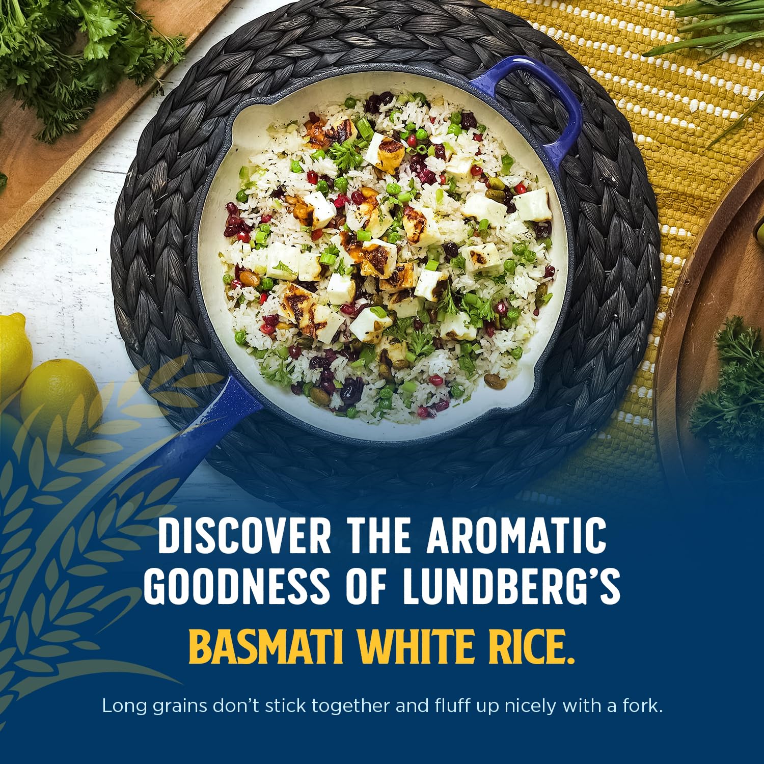Lundberg Basmati Rice, Long Grain White Rice - Non-Sticky, Fluffy, Nutty, Aromatic Rice, Vegan Food, Healthy Meals, Gluten-Free, Grown in California, 64 Oz