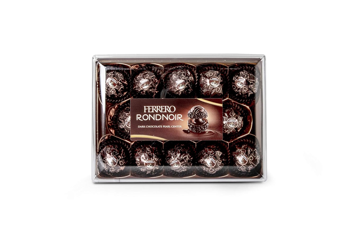 Ferrero Rocher Rondnoir, Premium Dark Chocolate 14 Count - Individually Wrapped Candy Gift Box with Cocoa Filling