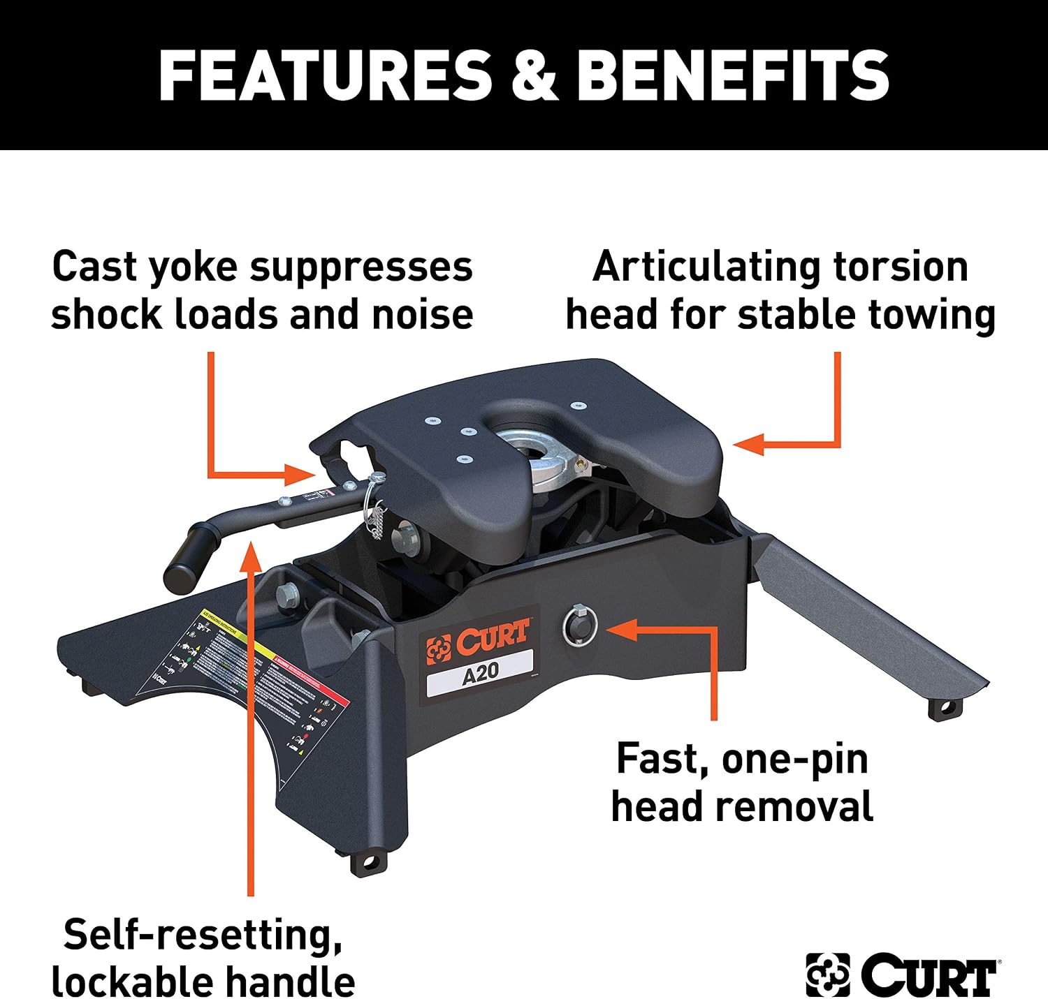 CURT 16140 A20 5th Wheel Hitch, 20,000 lbs.