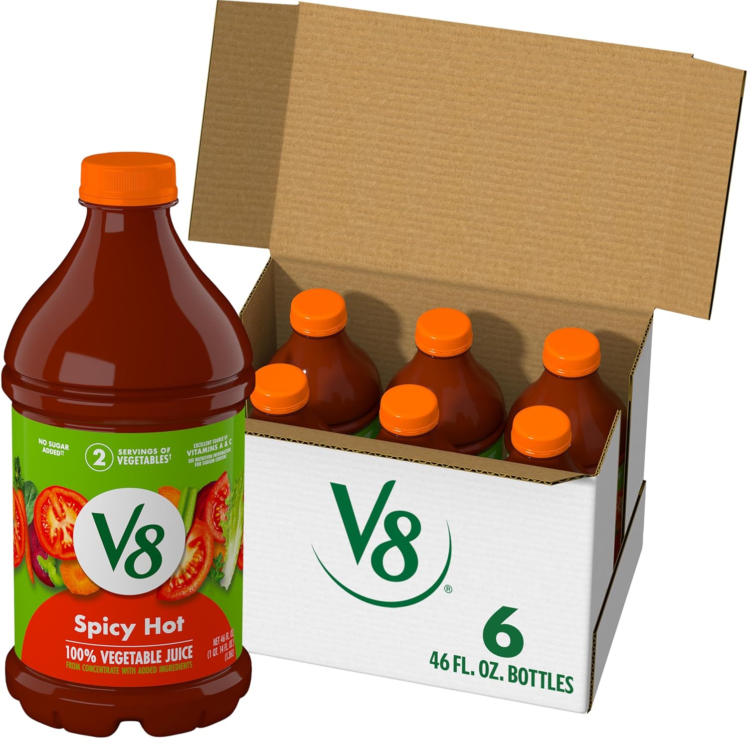 V8 Original 100% Vegetable Juice, 12 fl oz Bottle (12 Pack)
