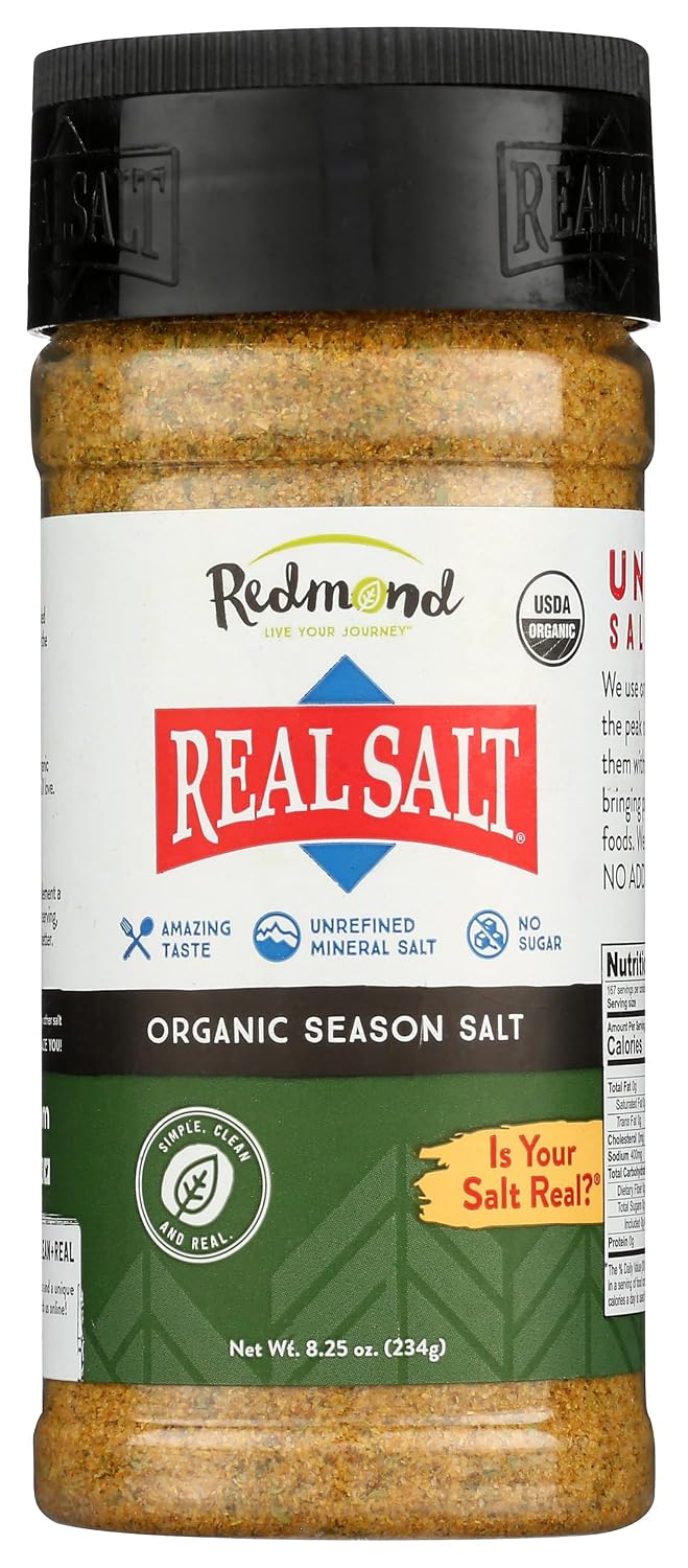 Redmond - Real Salt Seasoning, Natural Unrefined Gluten Free 8.25 Ounce