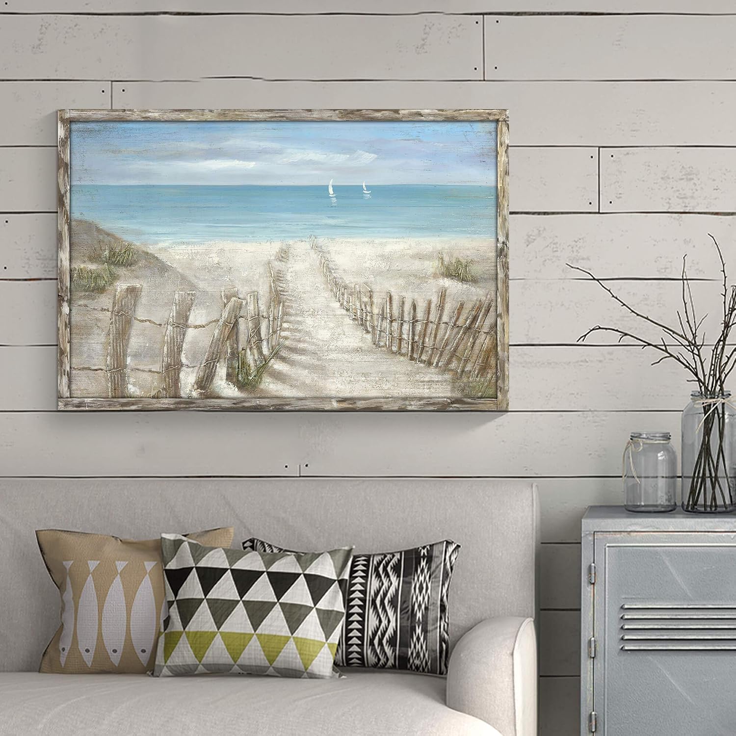 Hardy Gallery Ocean Wave Canvas Wall Art Coastal Decor 16x11 Inch