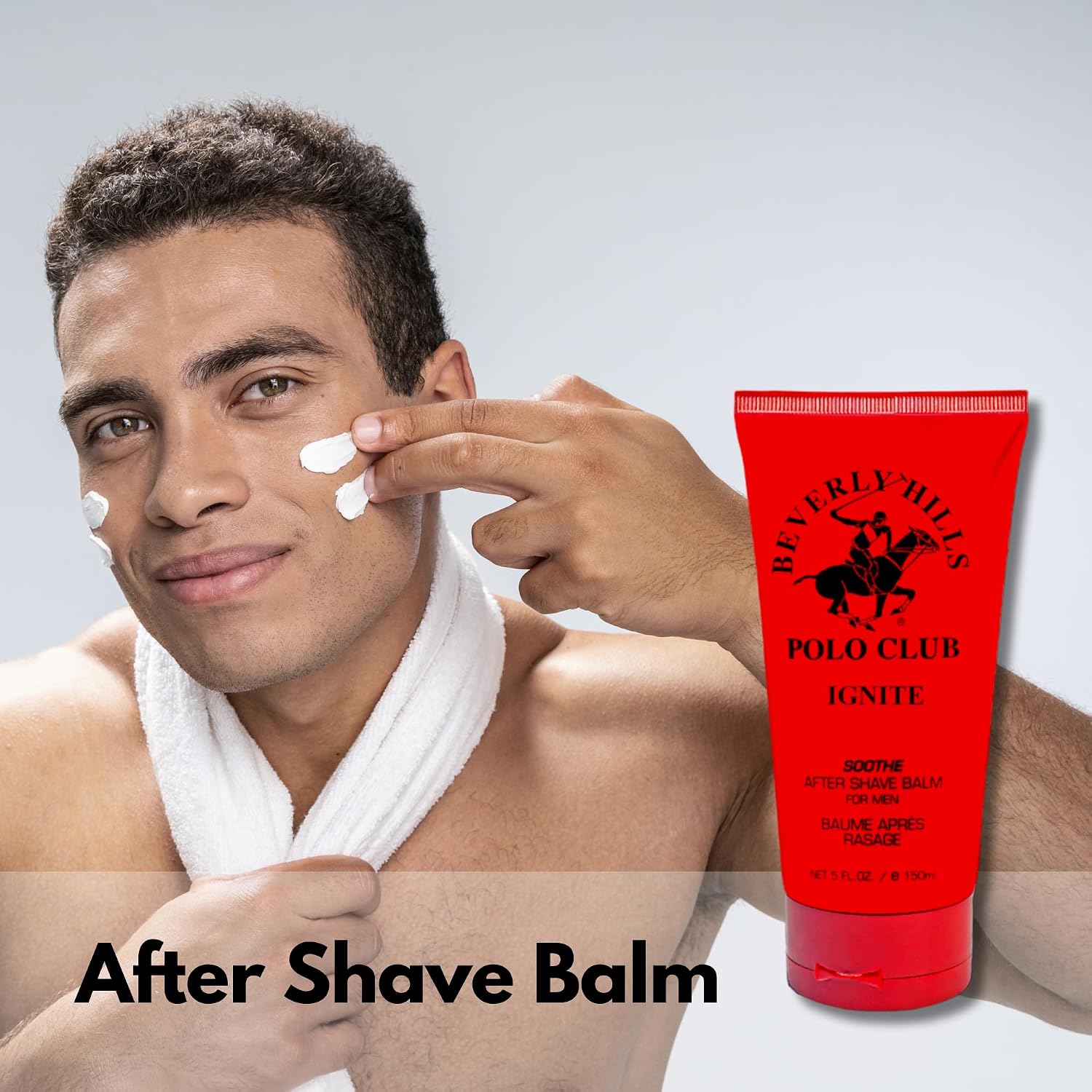 Beverly Hills Polo Club Classic Soothing After Shave for Men | Authentic Musk & Woody Scent | Calms & Refreshes Skin, Long-Lasting | 5oz Travel Size