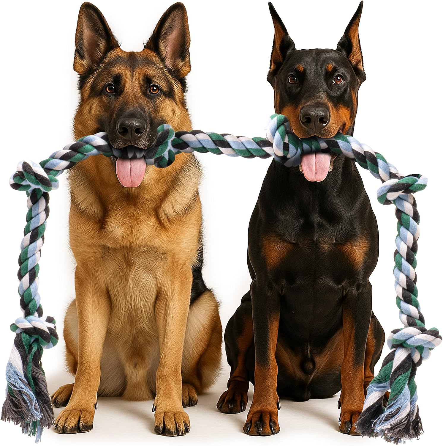 Pacific Pups Products Giant Dog Rope Toy, 42 Inch Tug of War Rope, Green