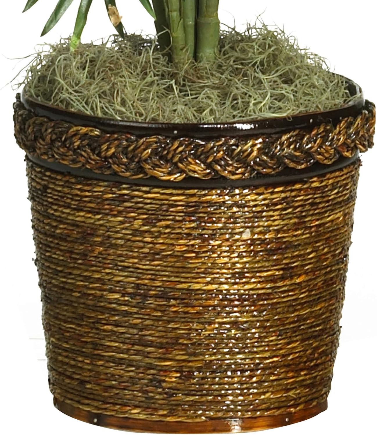Nearly Natural 56 in Artificial Areca Palm Tree with Basket Floor Plant | Thirty-Two Lifelike Leaves, Wicker Basket Included