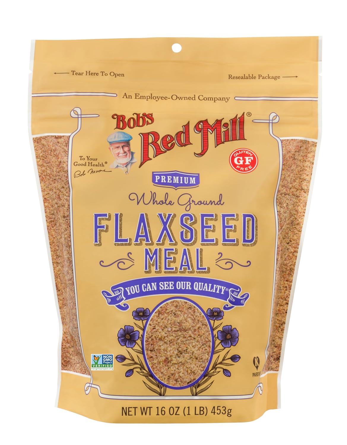 Bob's Red Mill Flaxseed Meal, 16oz (Pack of 4) - Gluten Free, Non GMO, Vegan, Paleo Friendly, Keto Friendly, Kosher