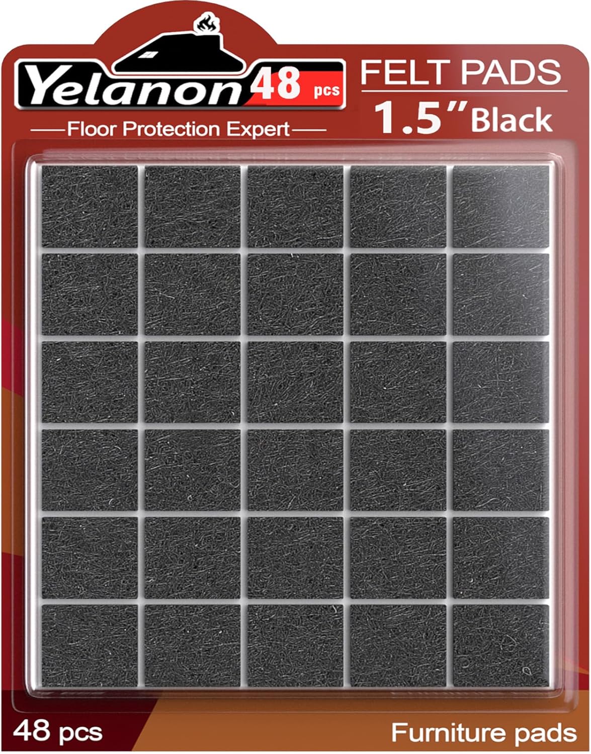 Yelanon Felt Furniture Pads 56 Pcs for Hardwood Floors Brown