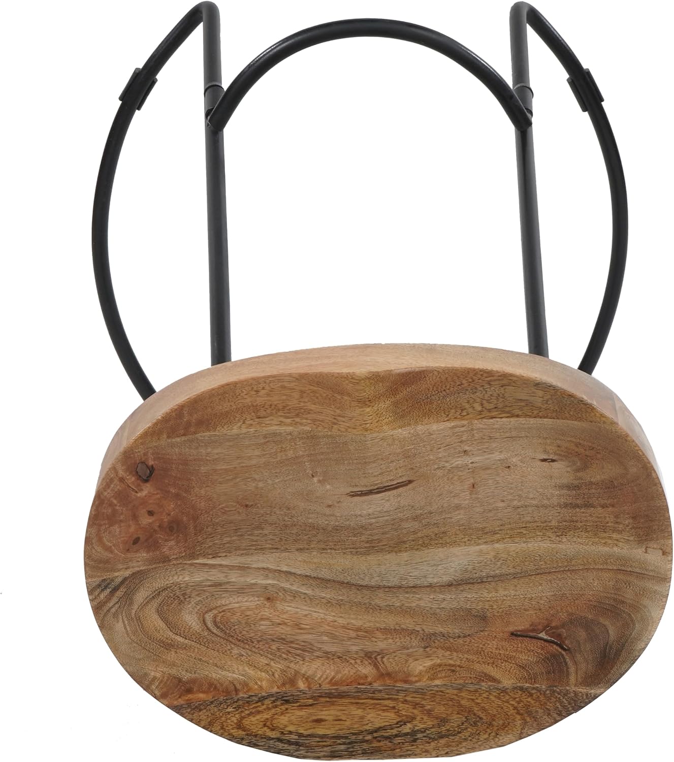 The Urban Port 24 Inch Wooden Saddle Seat Barstool