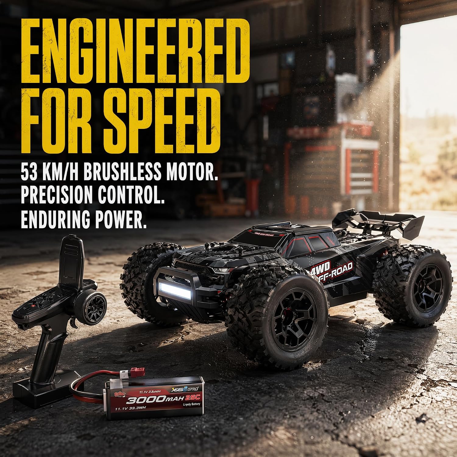 MJX 14207 1/14 Scale Brushless RC Truck, 4WD High Speed Off-Road RC Car with 2852 4200KV Motor, 50A ESC, Aluminum Chassis, 2.4GHz Remote
