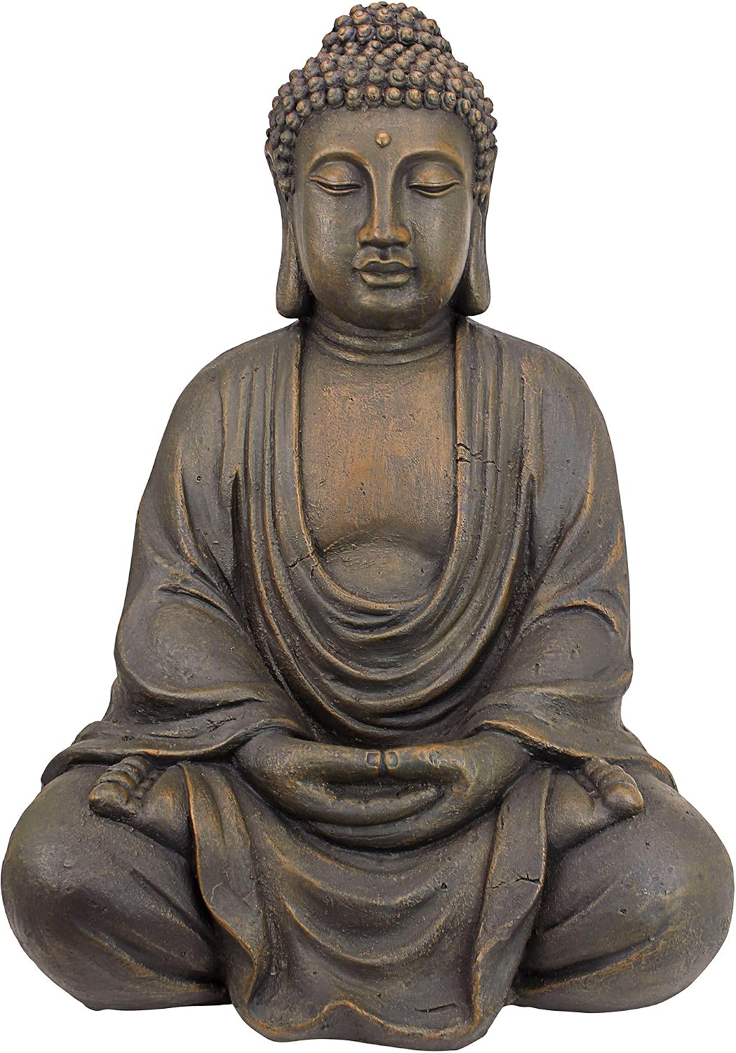 Design Toscano Jolly Hotei Laughing Man Asian Decor Indoor/Outdoor Garden Statue, 26 inches tall, Cast Stone Resin, Two Tone Stone Finish