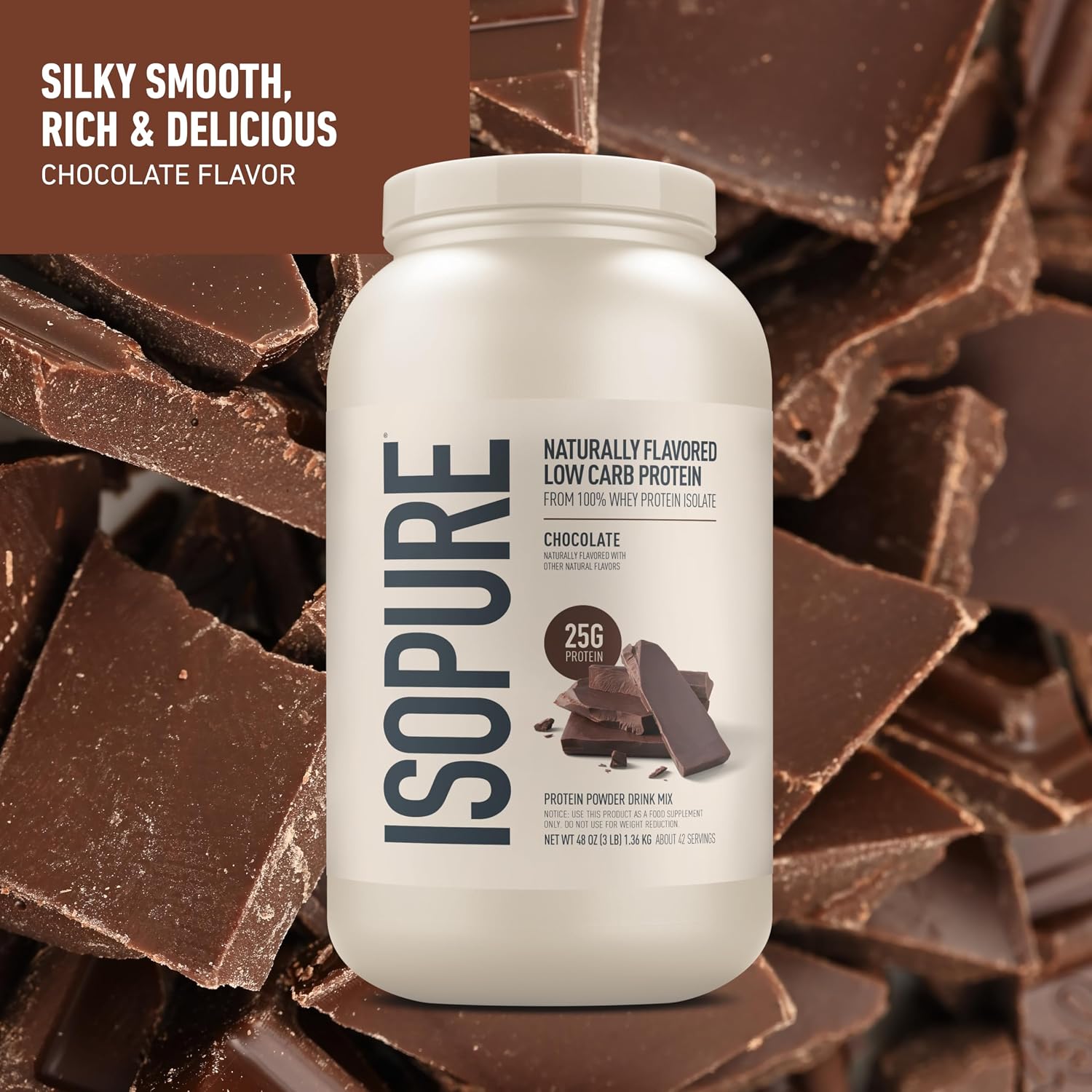 Isopure Low Carb 100% Pure Whey Isolate Protein Powder, Lactose Free, Gluten Free, with Vitamins, Vanilla, 25g Protein Per Serving, 3 Lbs, 43 Servings (Packaging May Vary) | 25g Protein Per Serving, 100% Whey Protein Isolate, Lactose Free, Gluten Free, w…