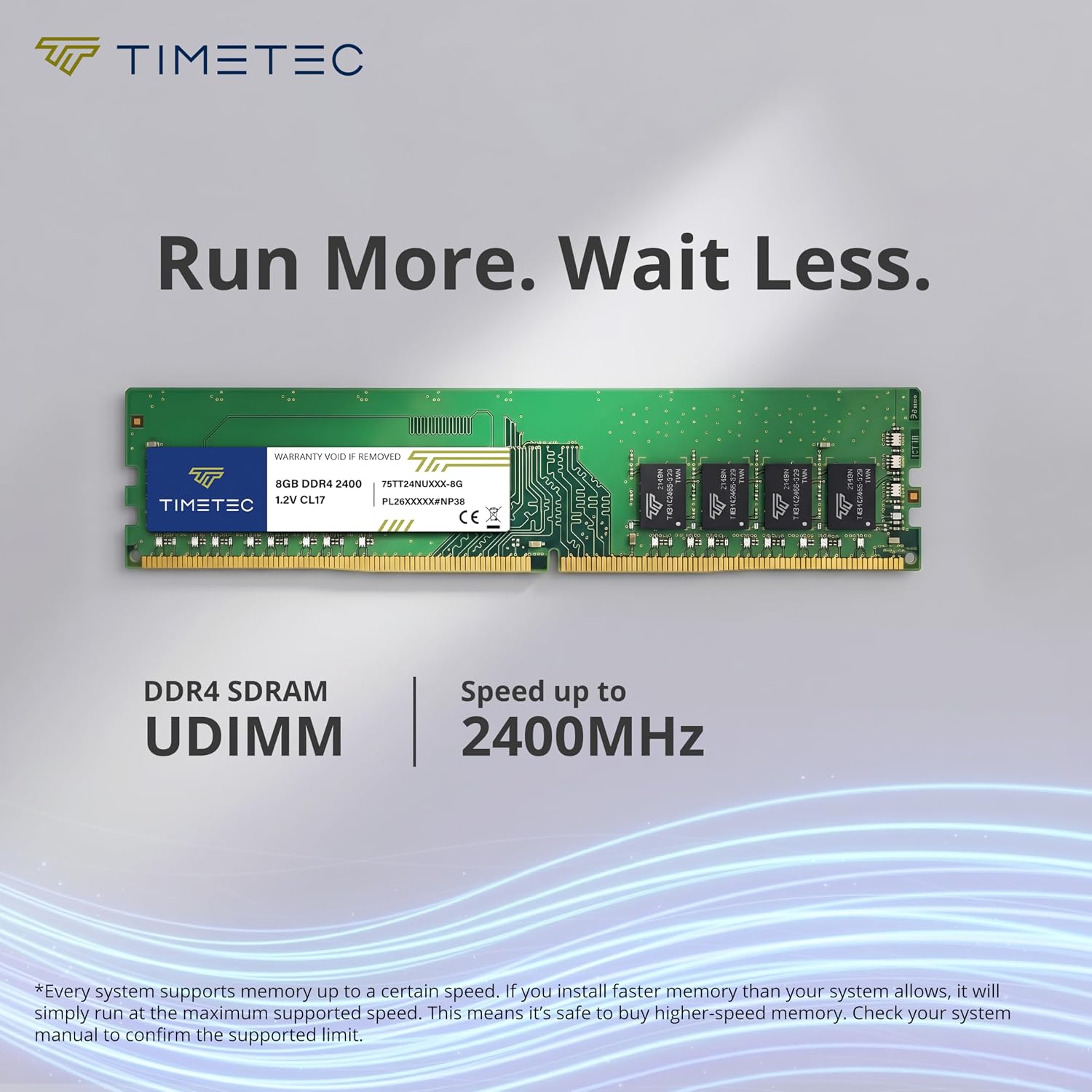 Timetec 16GB DDR4 2400MHz (PC4-2400T) PC4-19200 UDIMM Desktop RAM – 288-Pin 1.2V CL17 Non-ECC Unbuffered DIMM Memory Module Upgrade